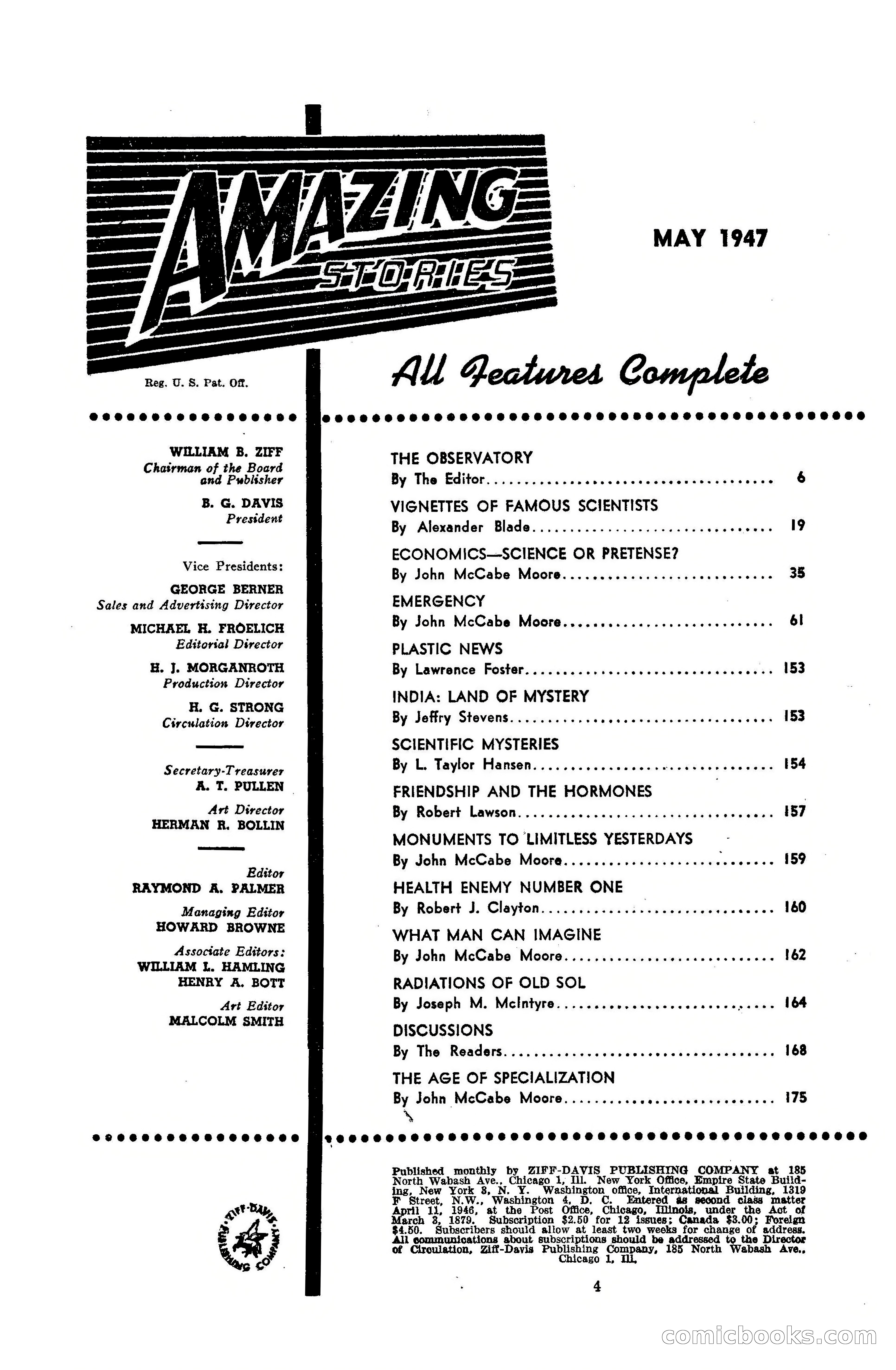 Amazing Stories, May 1947 — page 4 of 180
