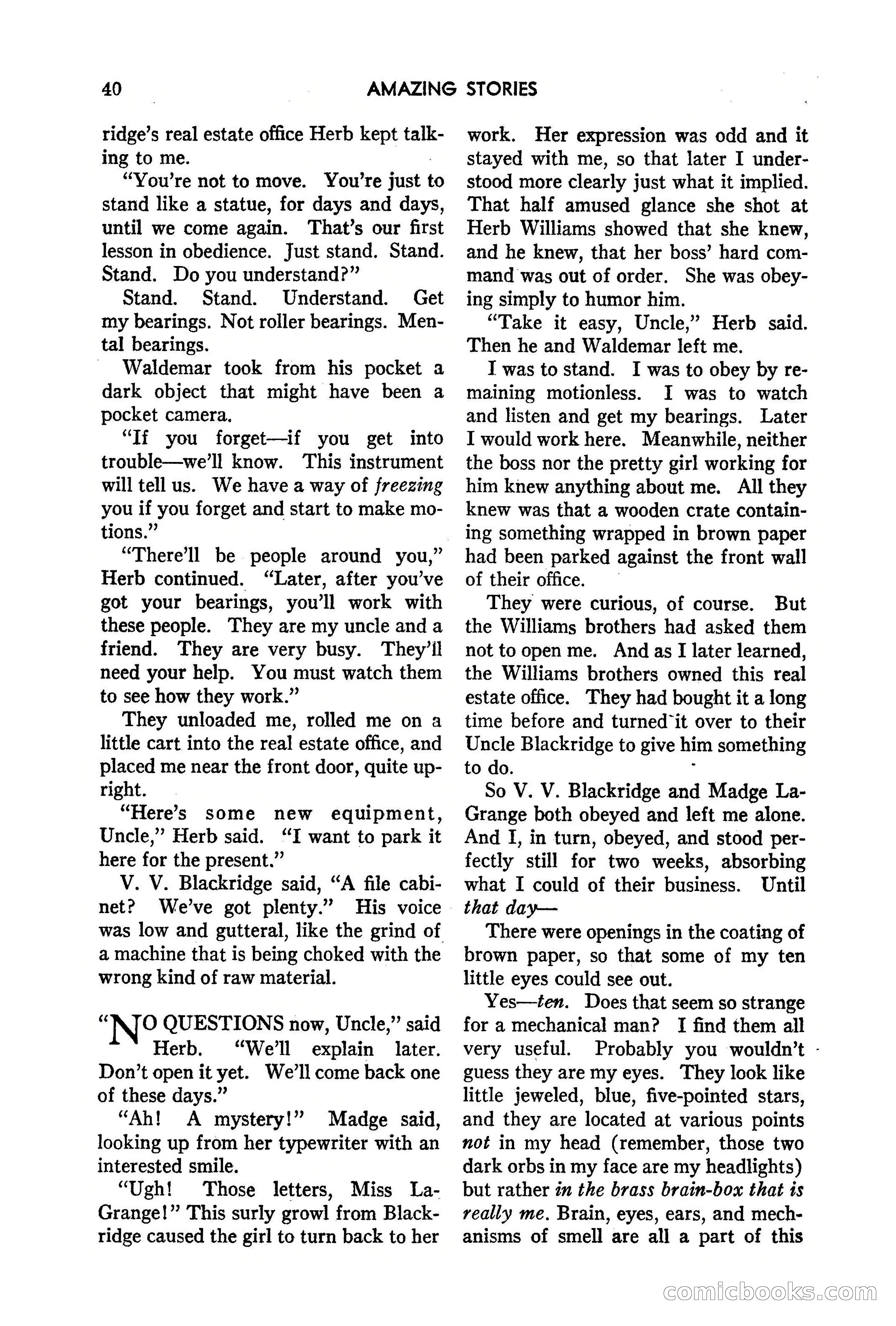 Amazing Stories, May 1947 — page 40 of 180