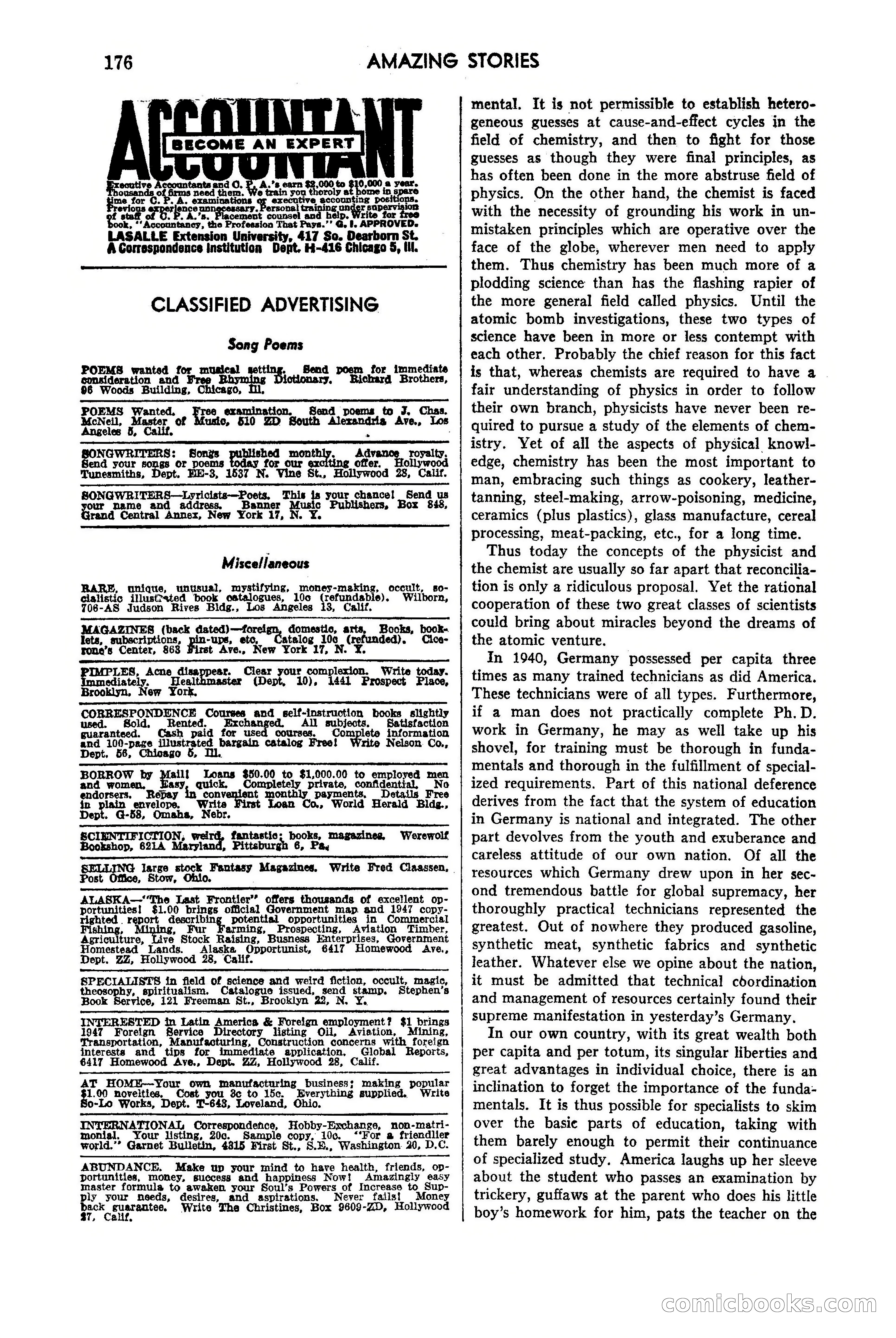 Amazing Stories, May 1947 — page 176 of 180