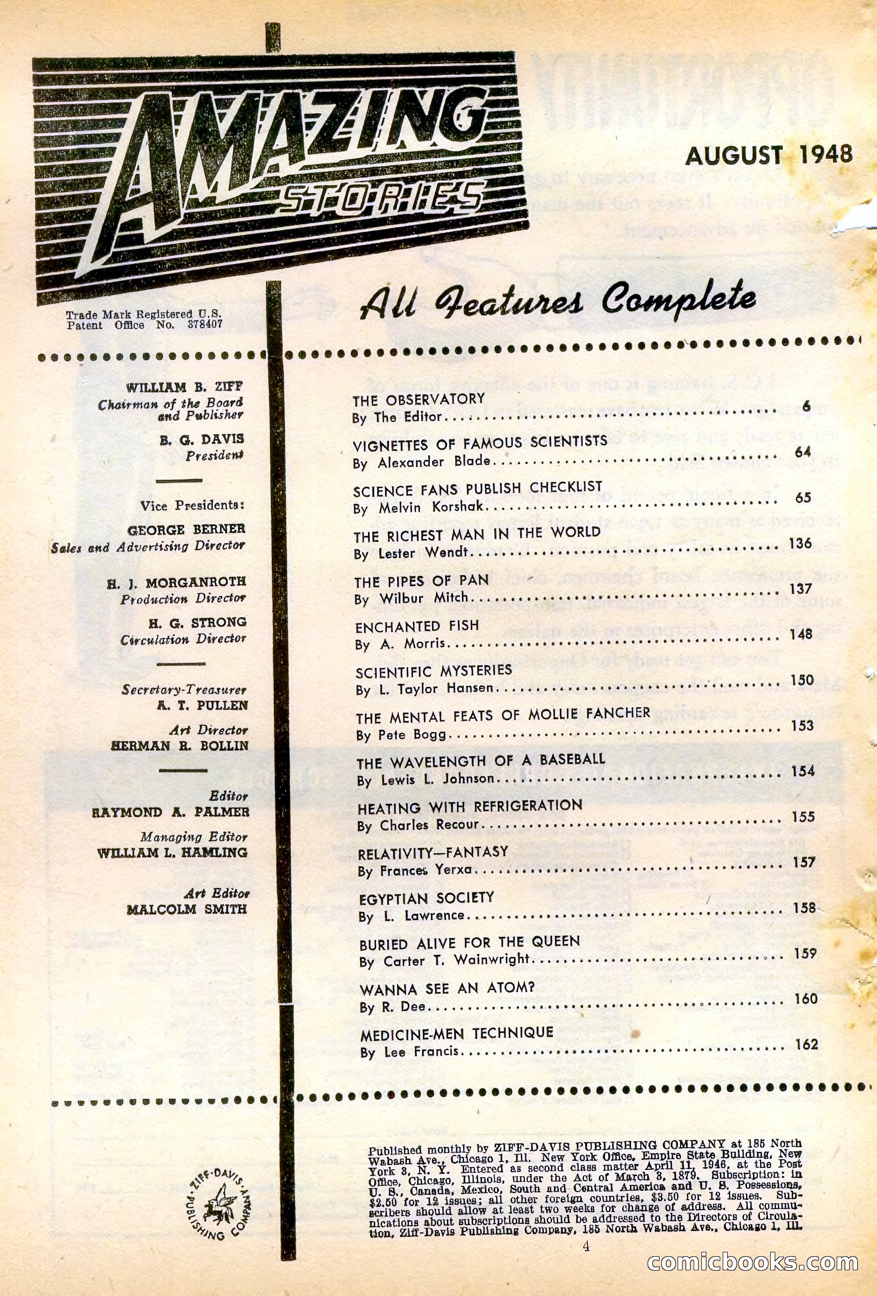 Amazing Stories, August 1948 — page 3 of 161
