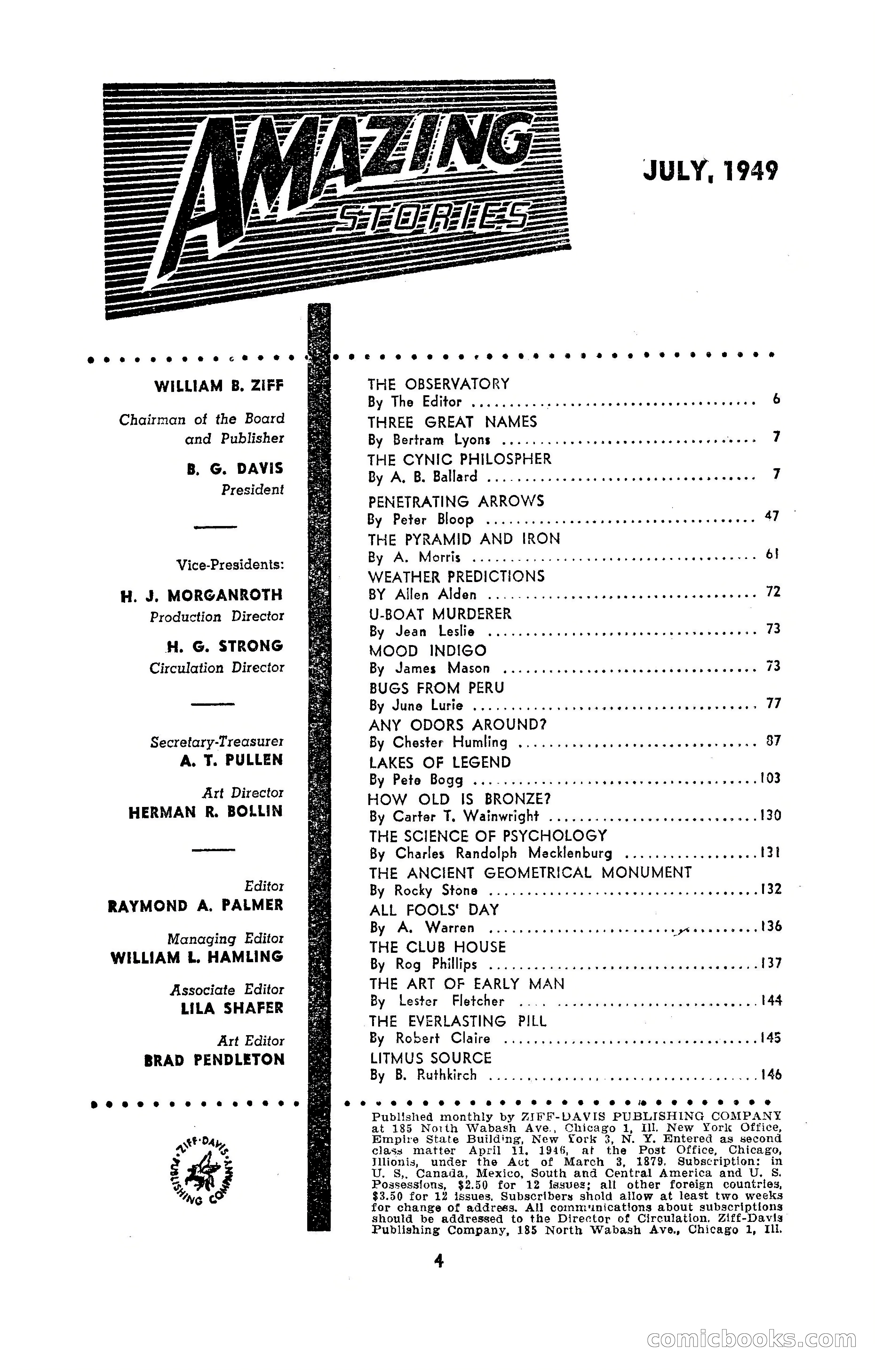 Amazing Stories, July 1949 — page 4 of 149