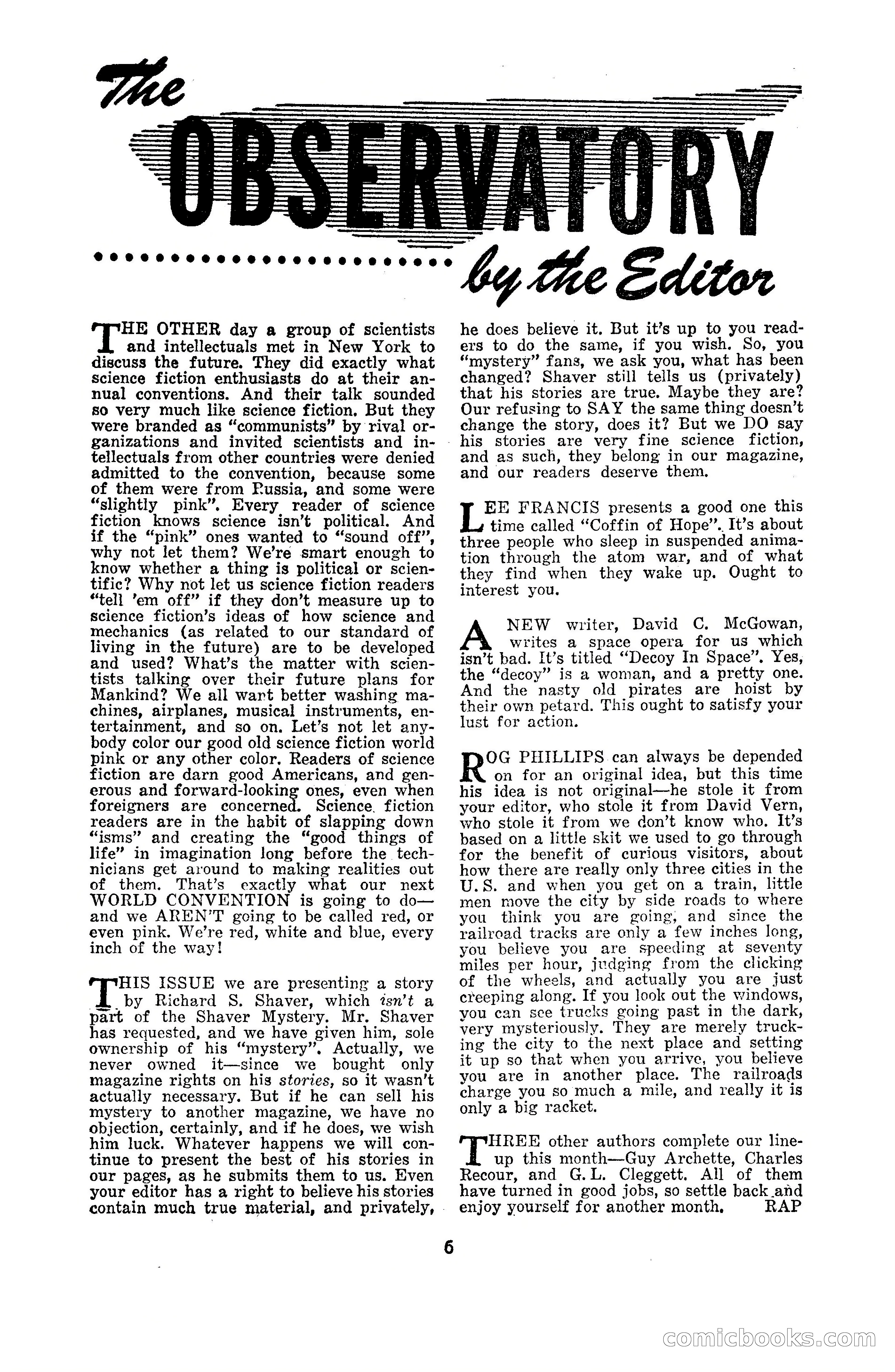 Amazing Stories, July 1949 — page 6 of 149