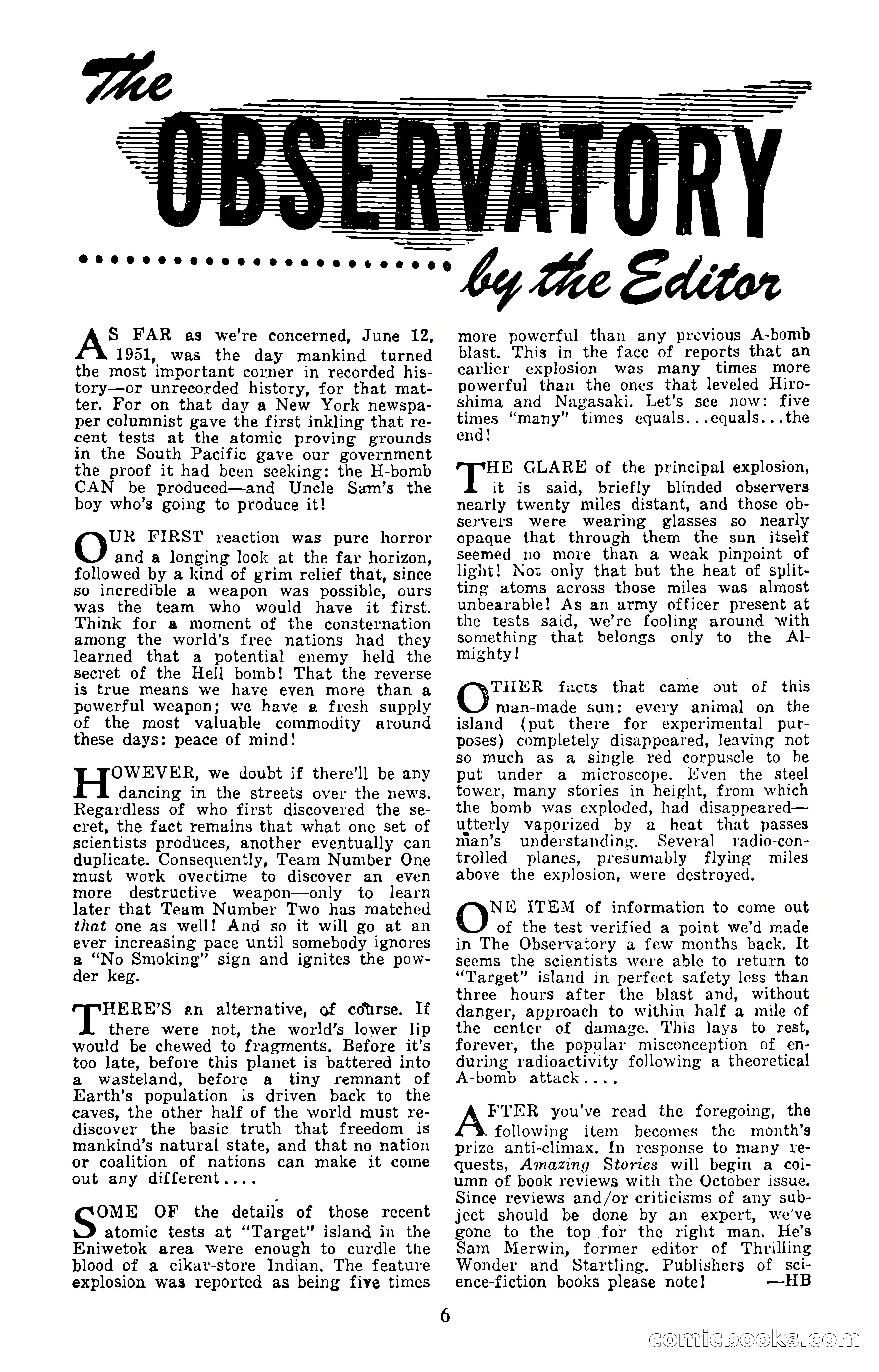 Amazing Stories, September 1951 — page 6 of 166
