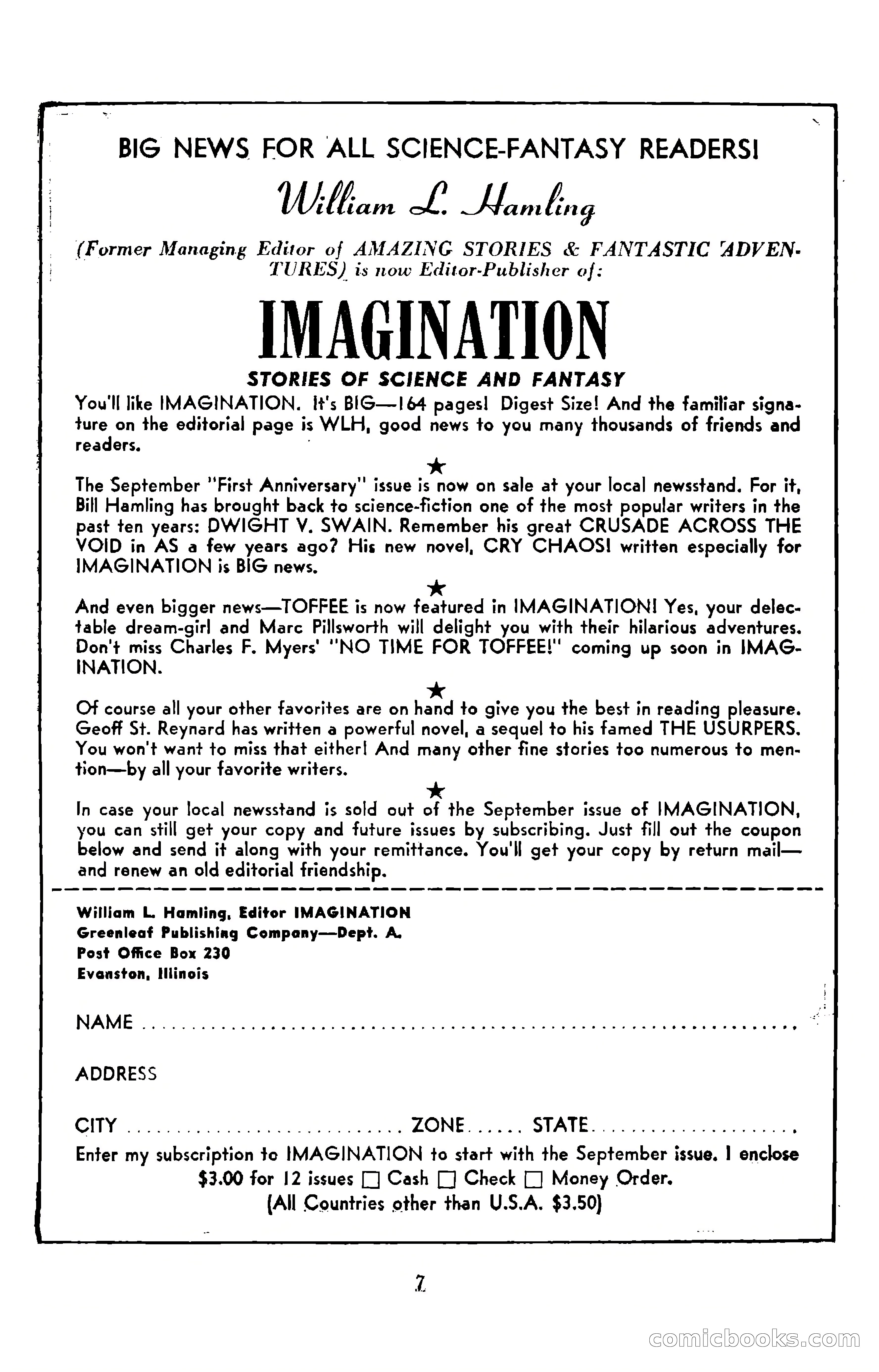 Amazing Stories, September 1951 — page 7 of 166