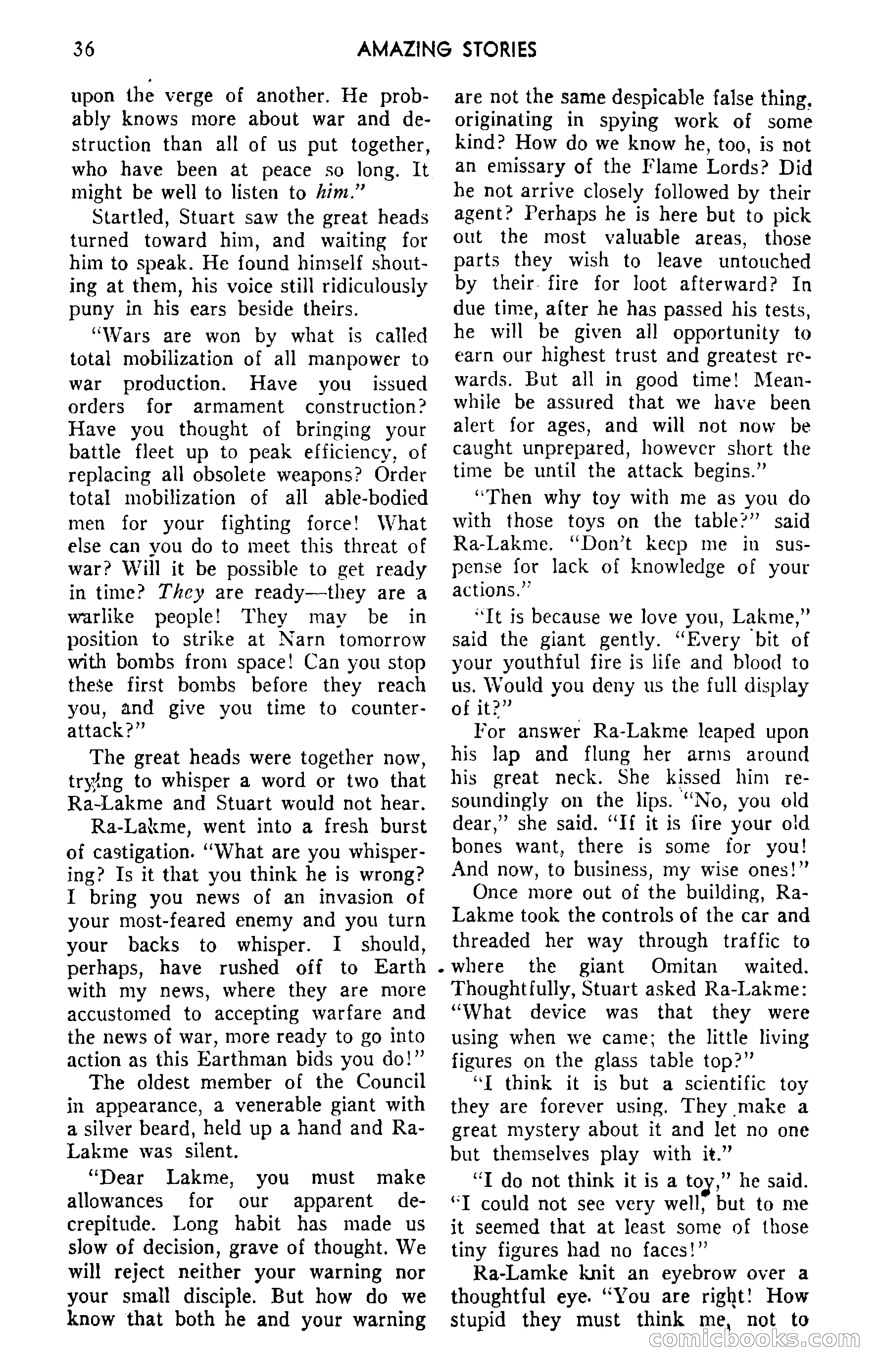 Amazing Stories, September 1951 — page 36 of 166