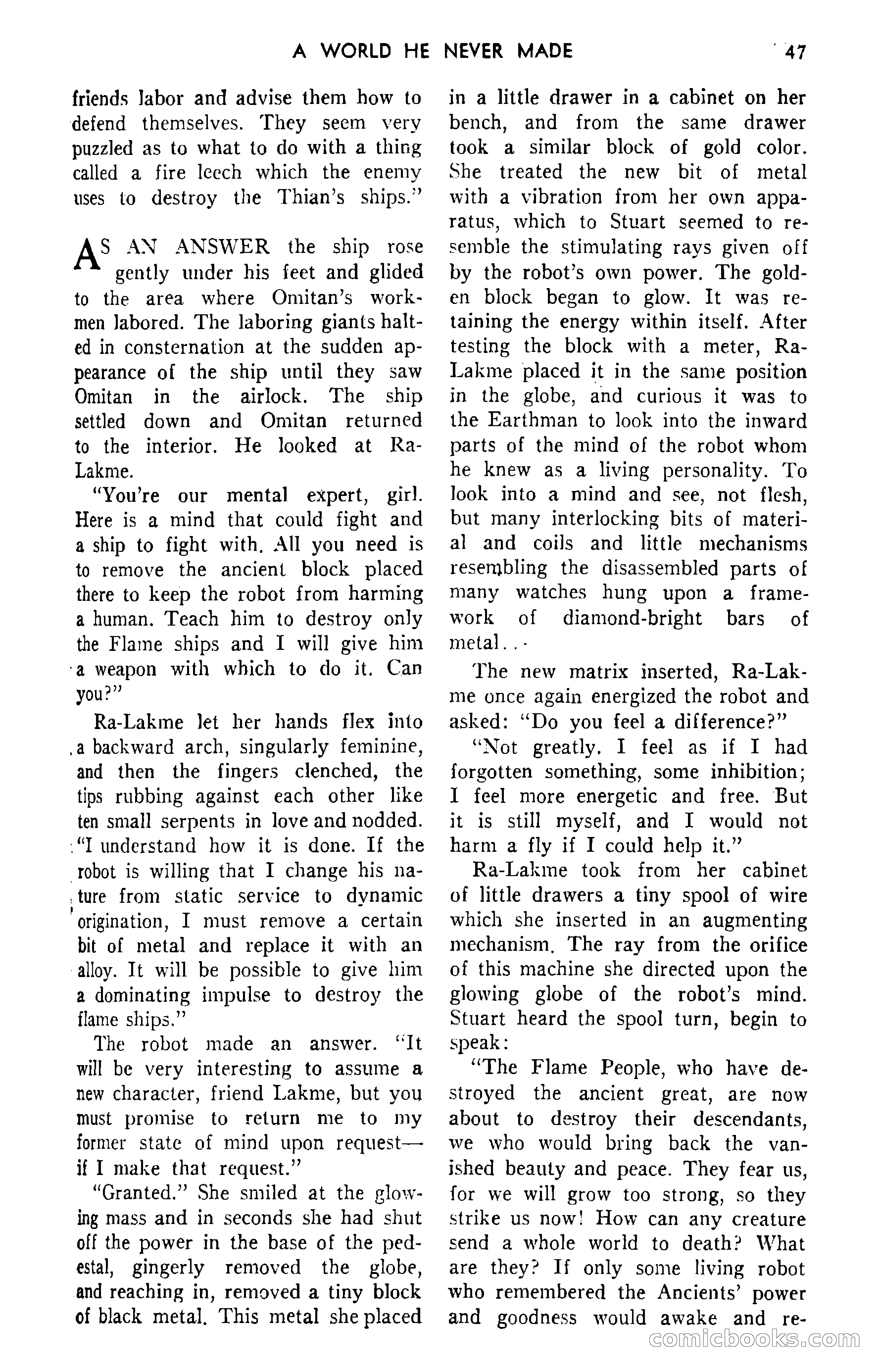 Amazing Stories, September 1951 — page 47 of 166