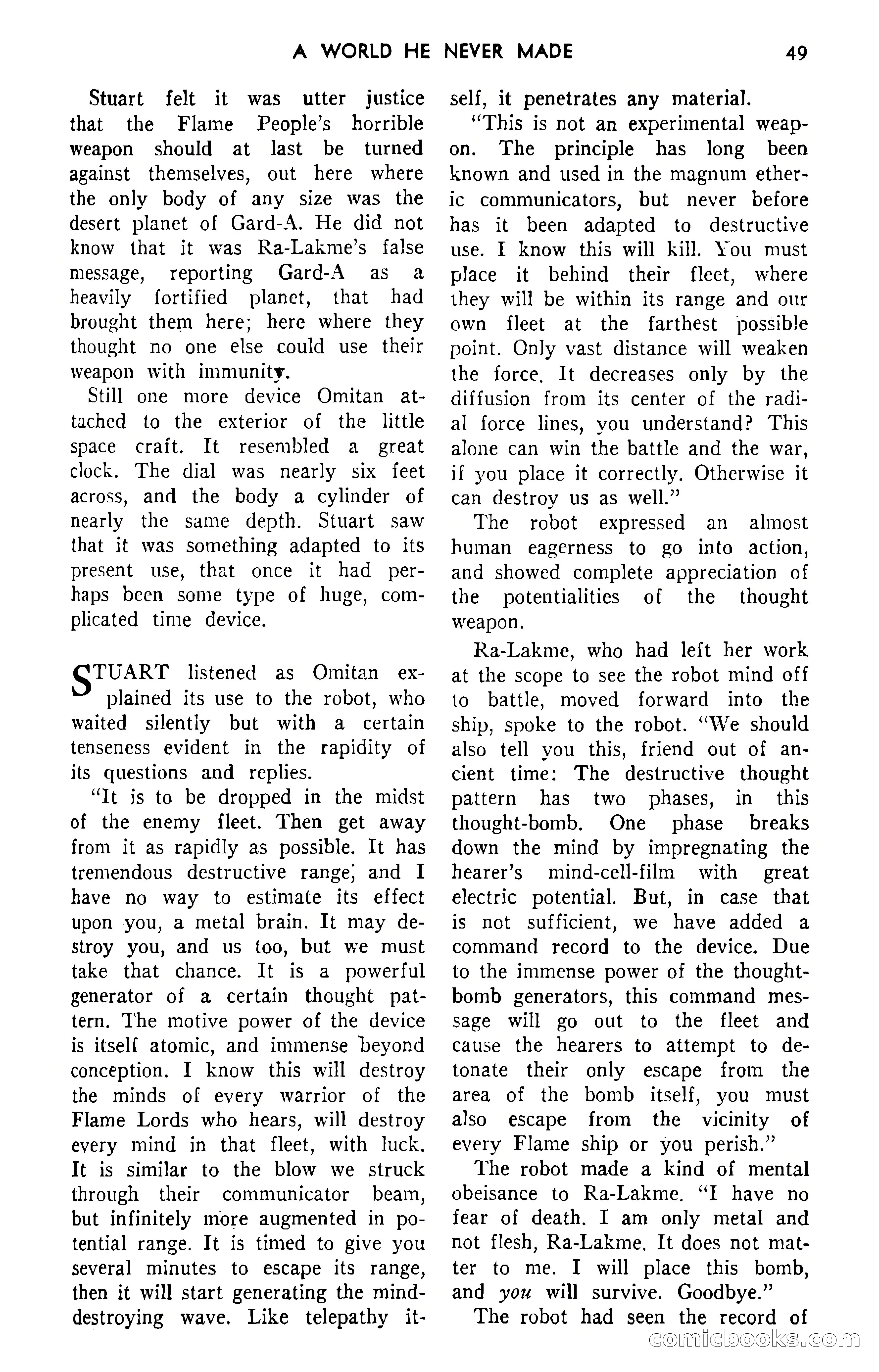 Amazing Stories, September 1951 — page 49 of 166