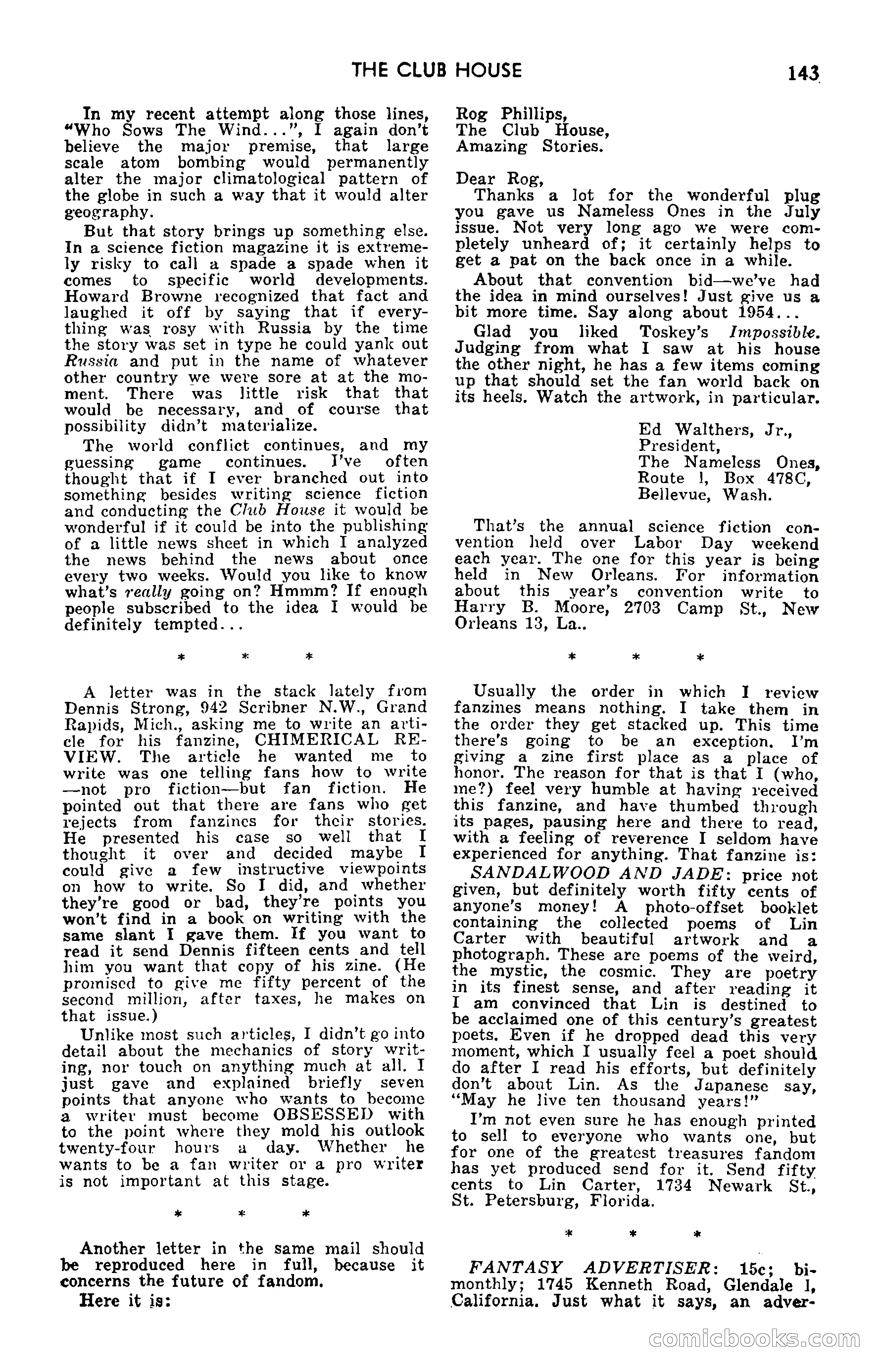 Amazing Stories, September 1951 — page 143 of 166