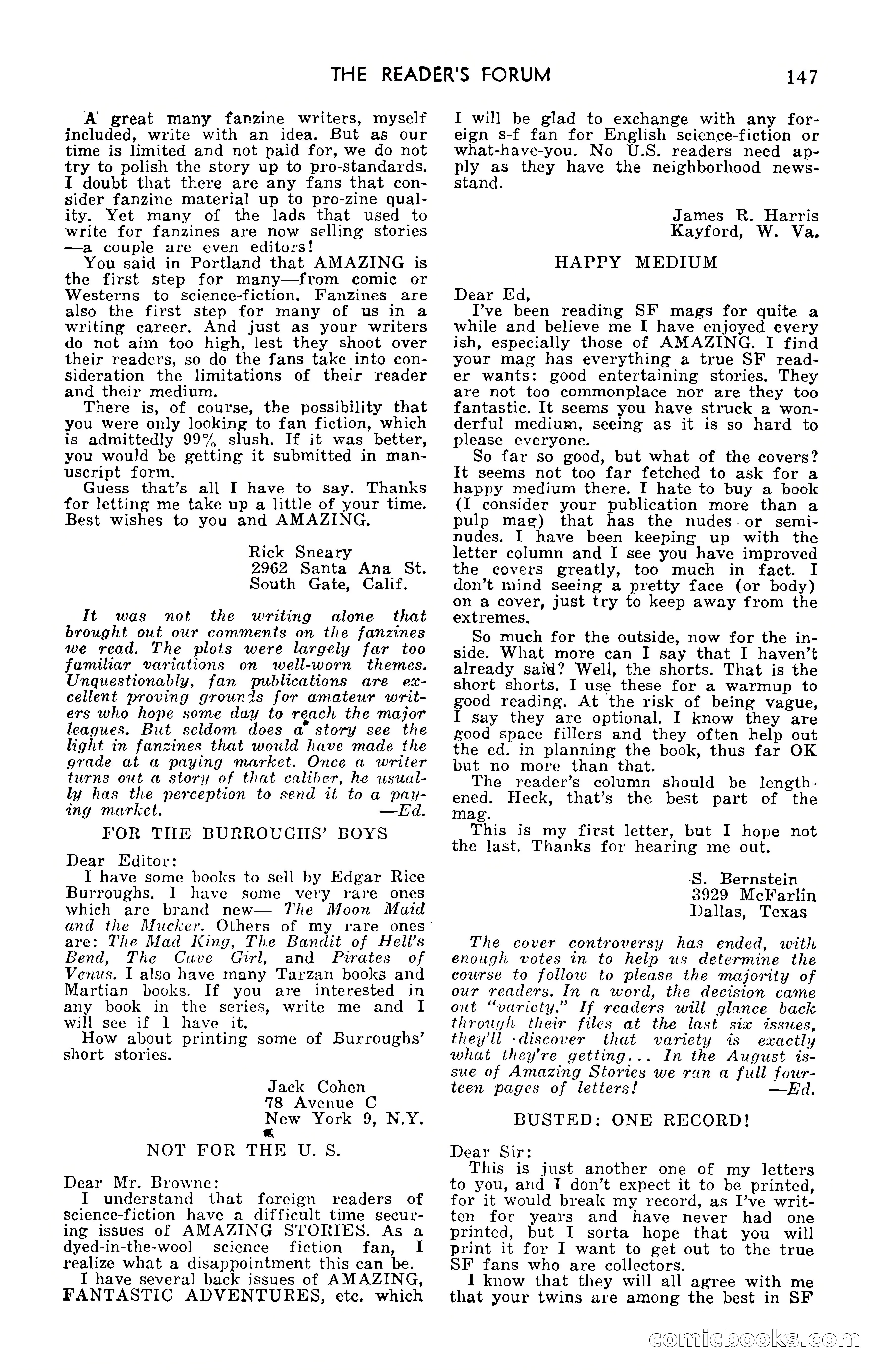 Amazing Stories, September 1951 — page 147 of 166