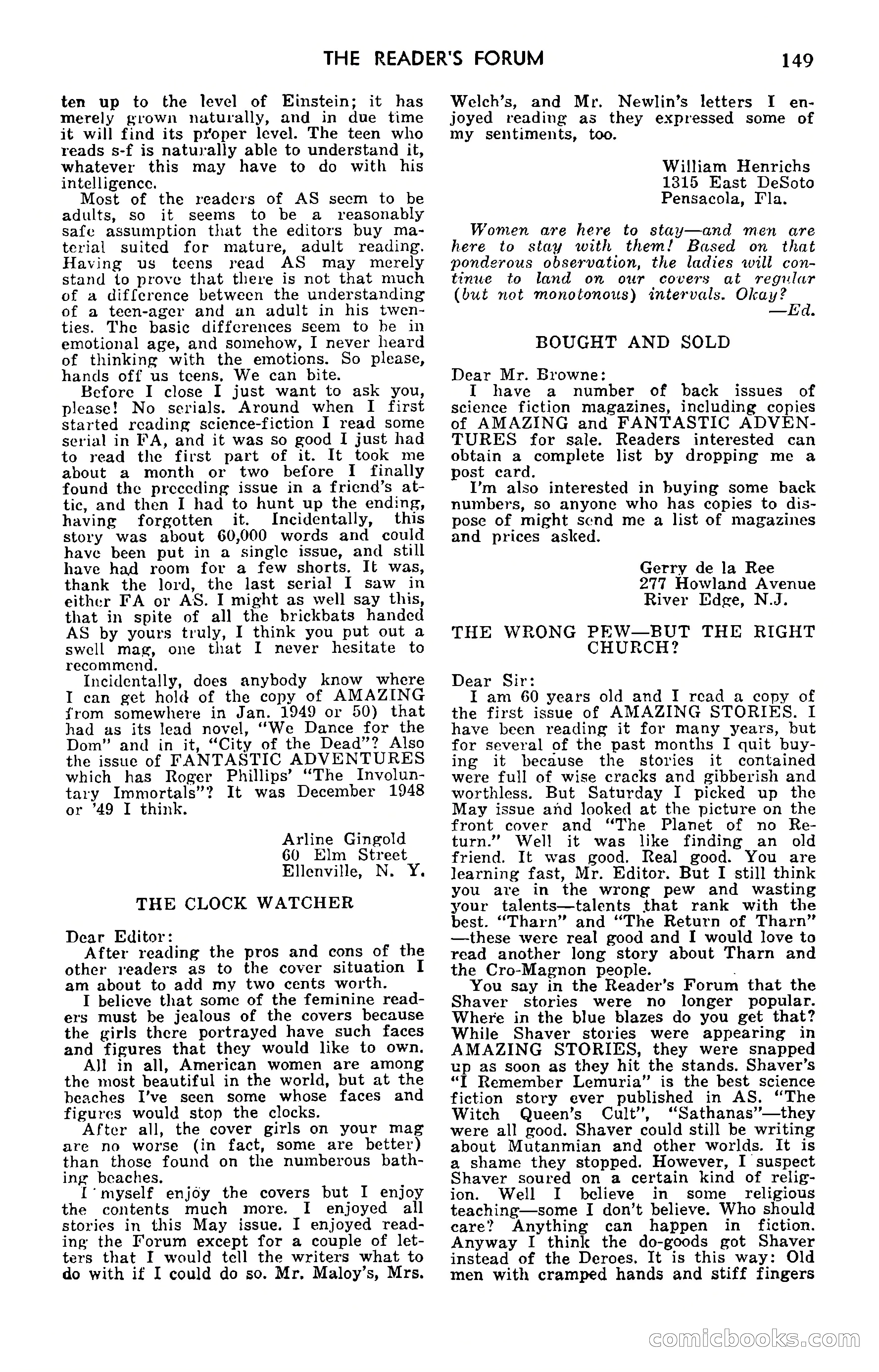 Amazing Stories, September 1951 — page 149 of 166