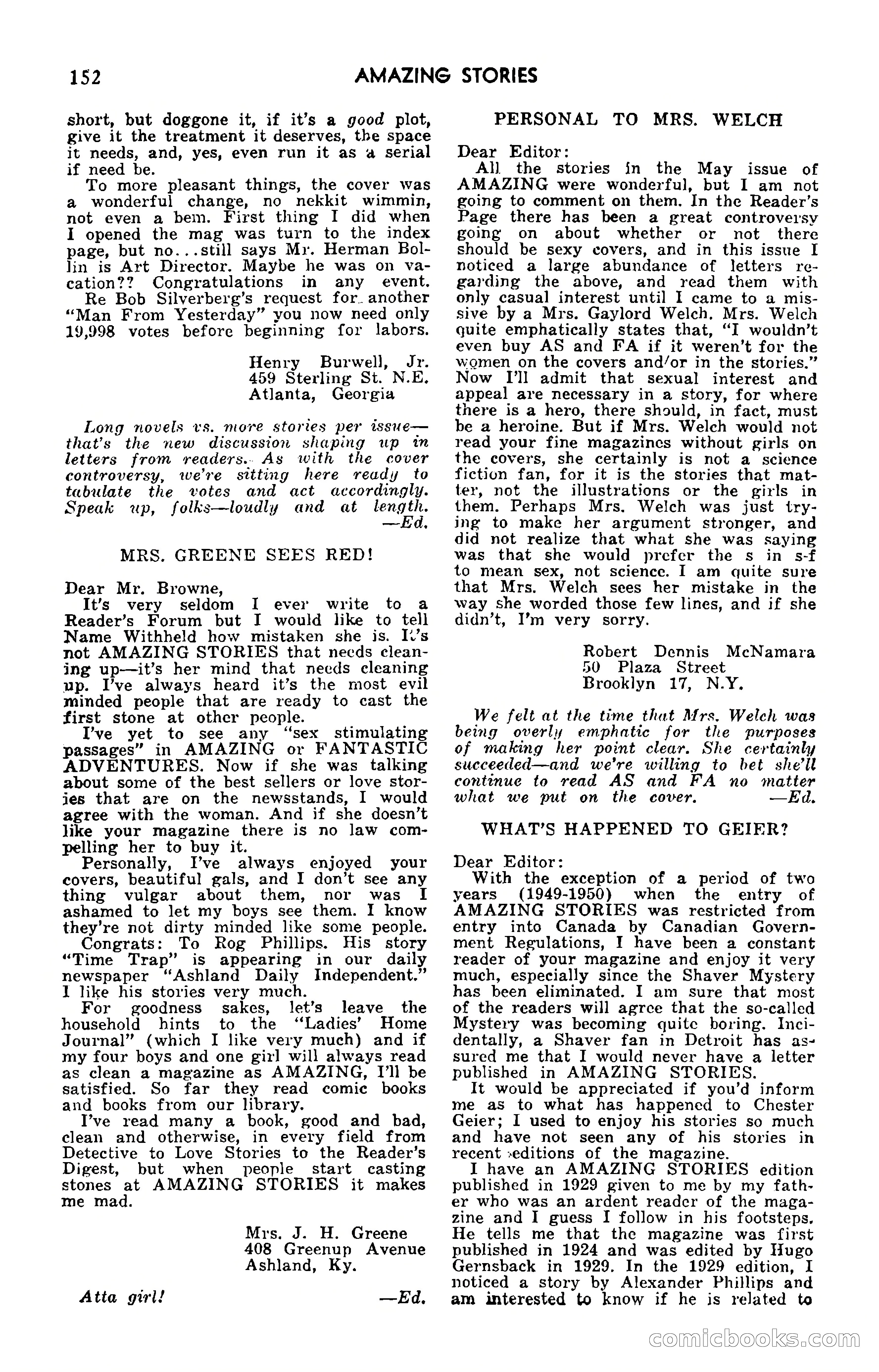 Amazing Stories, September 1951 — page 152 of 166