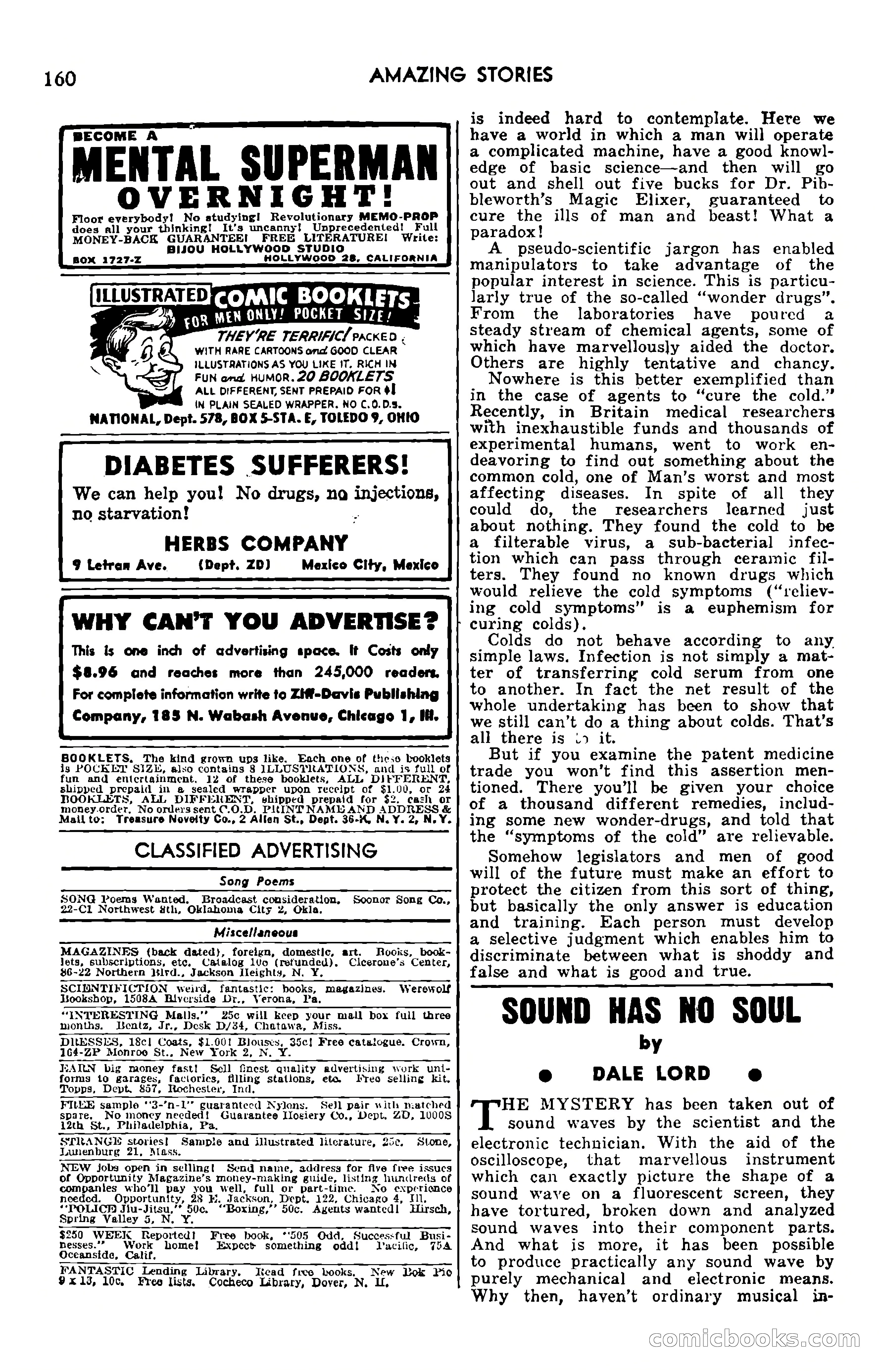 Amazing Stories, September 1951 — page 160 of 166