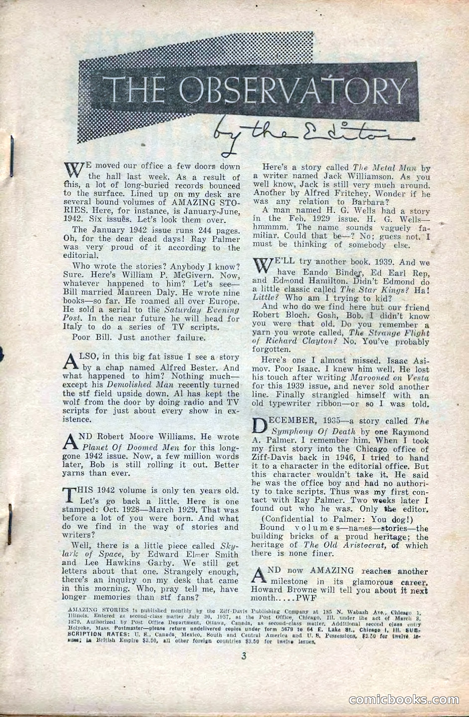 Amazing Stories, February 1953 — page 3 of 164