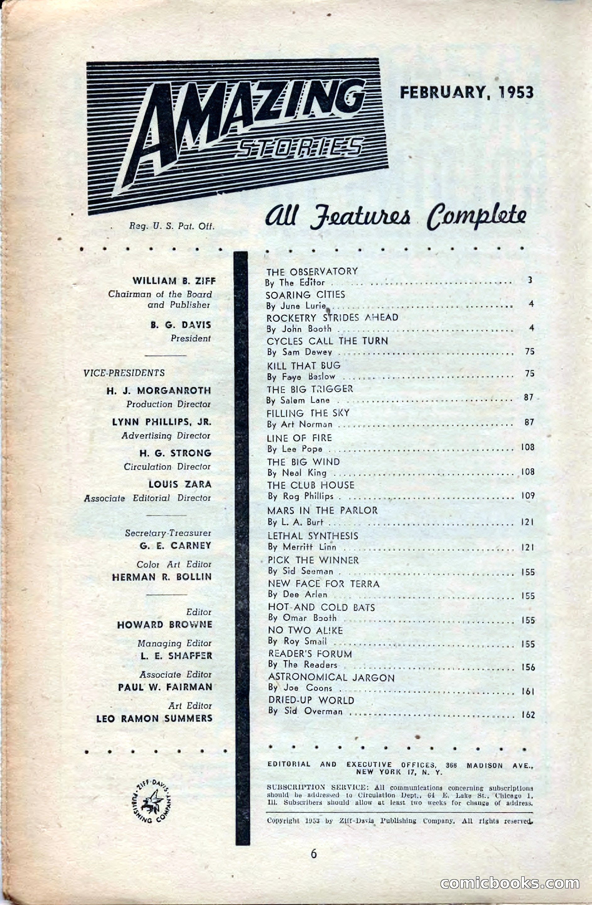 Amazing Stories, February 1953 — page 6 of 164