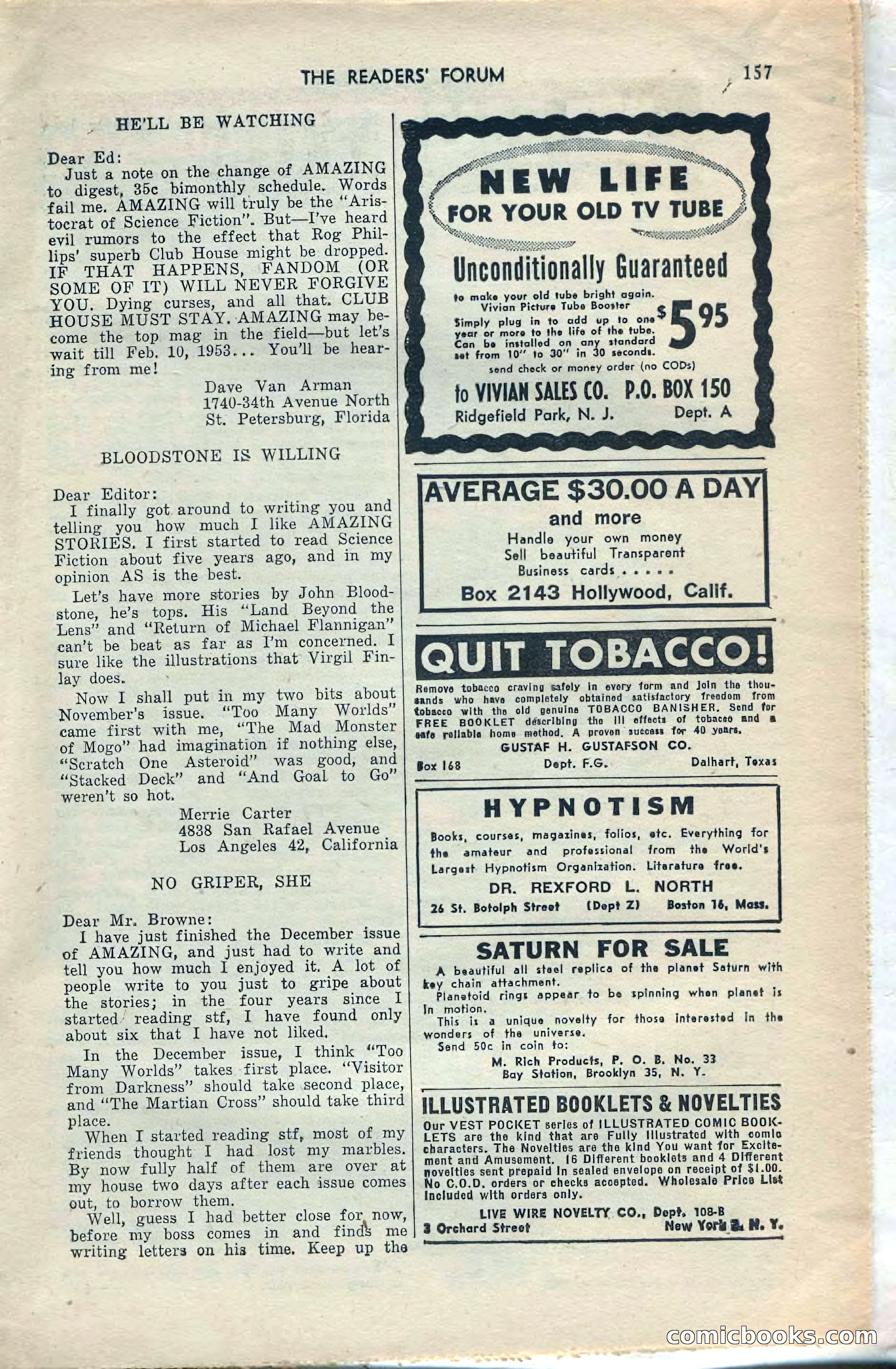 Amazing Stories, February 1953 — page 157 of 164