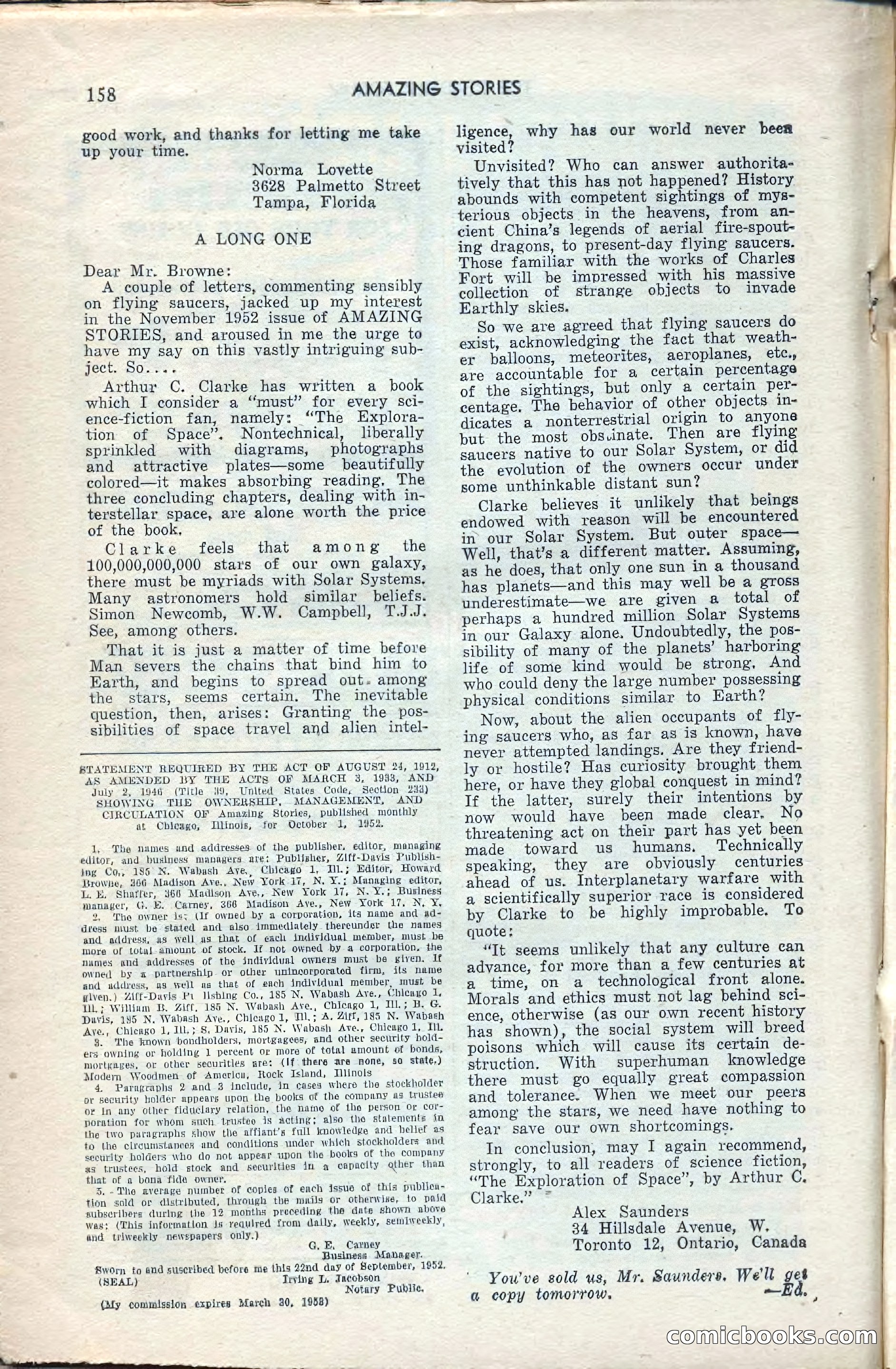Amazing Stories, February 1953 — page 158 of 164