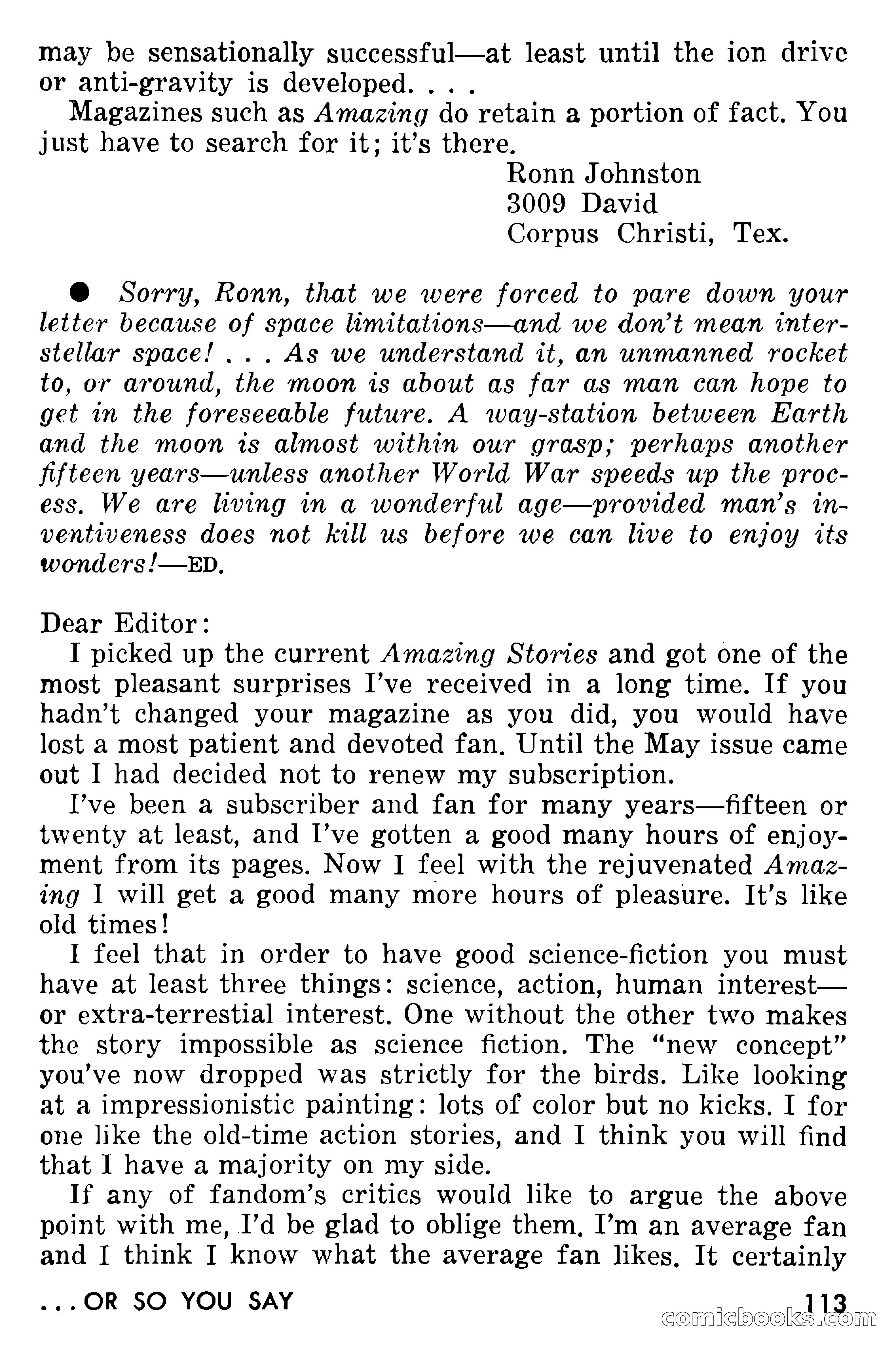 Amazing Stories, September 1955 — page 113 of 133