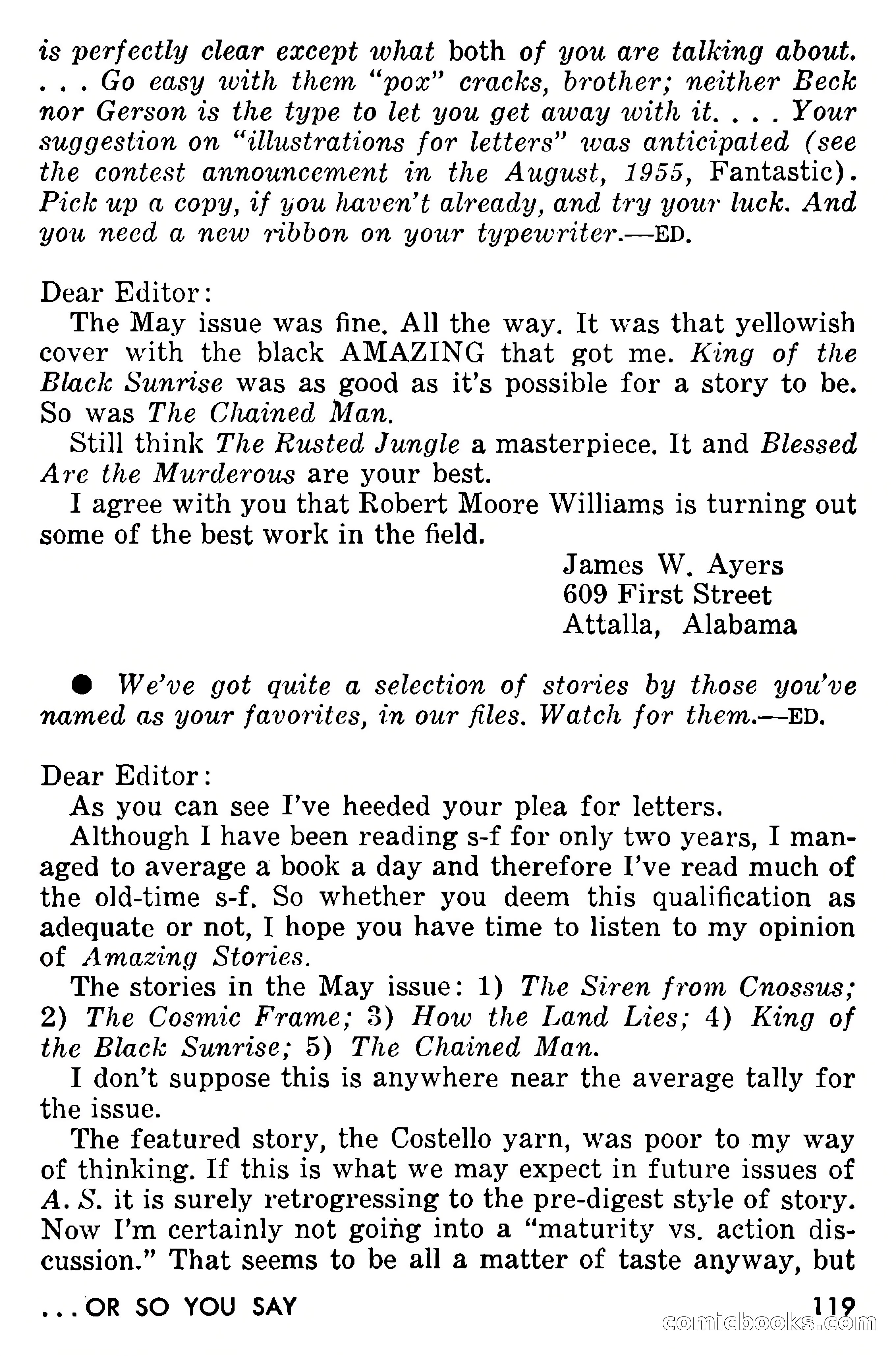 Amazing Stories, September 1955 — page 119 of 133