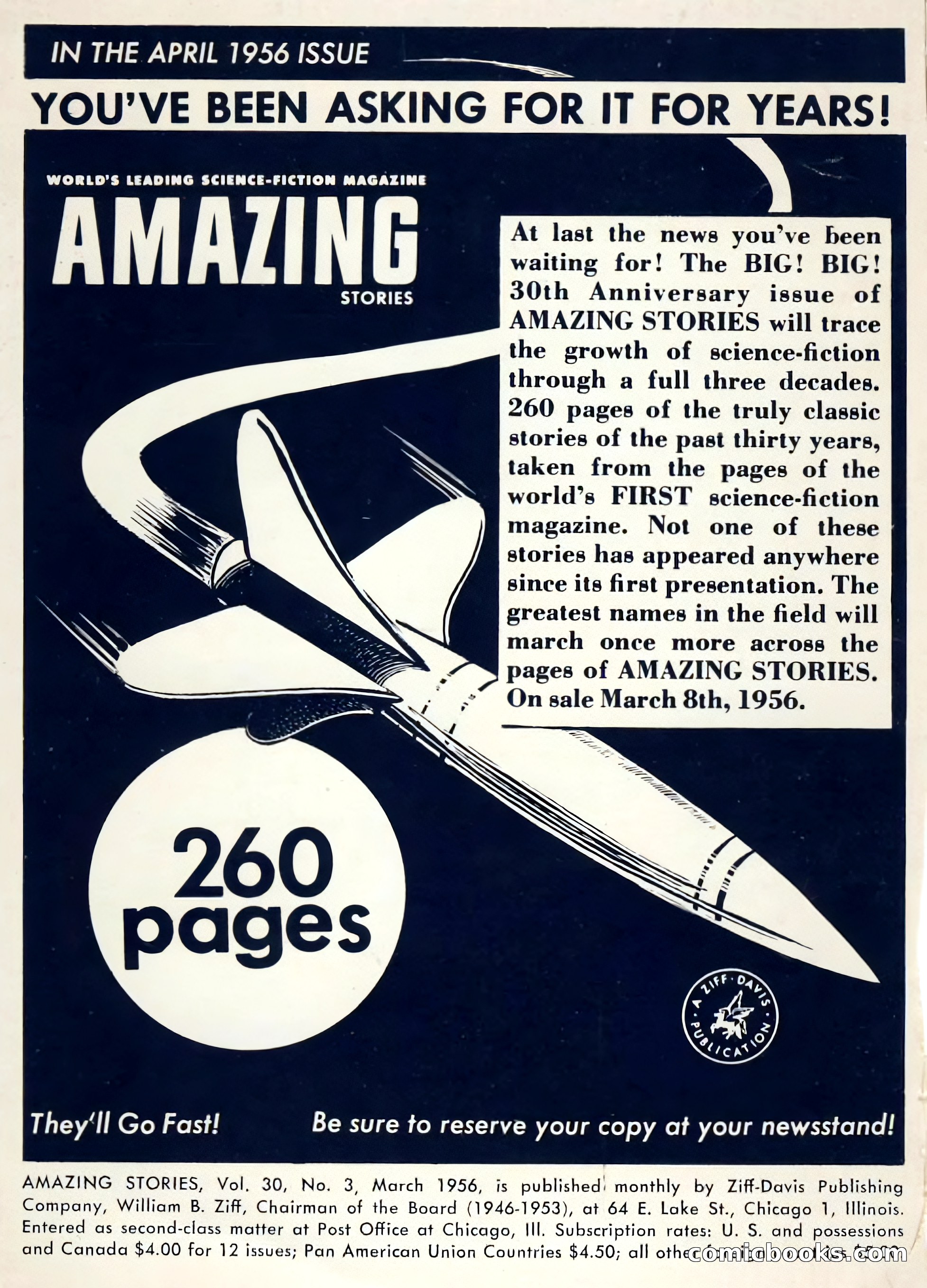 Amazing Stories, March 1956 — page 2 of 130