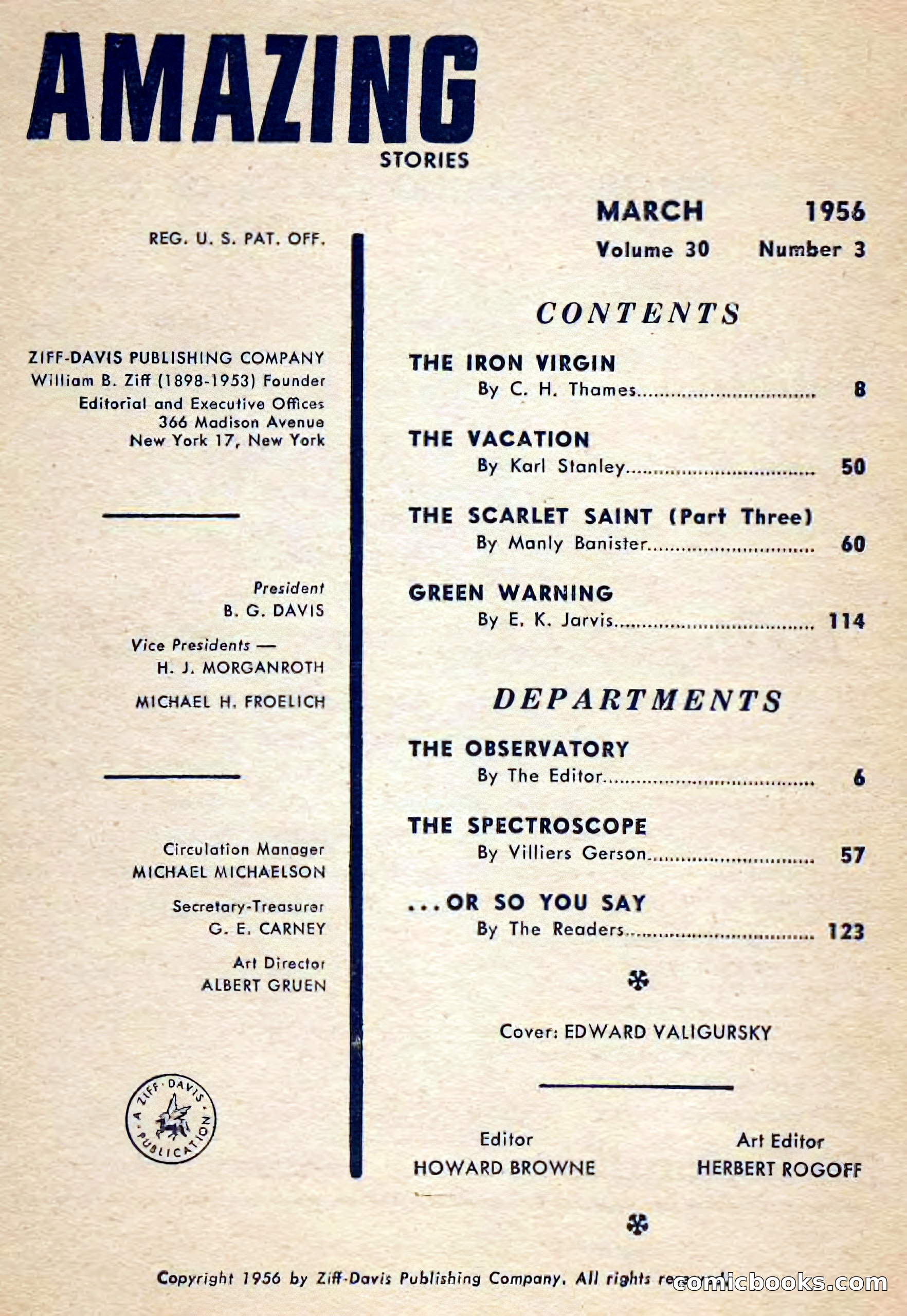 Amazing Stories, March 1956 — page 4 of 130