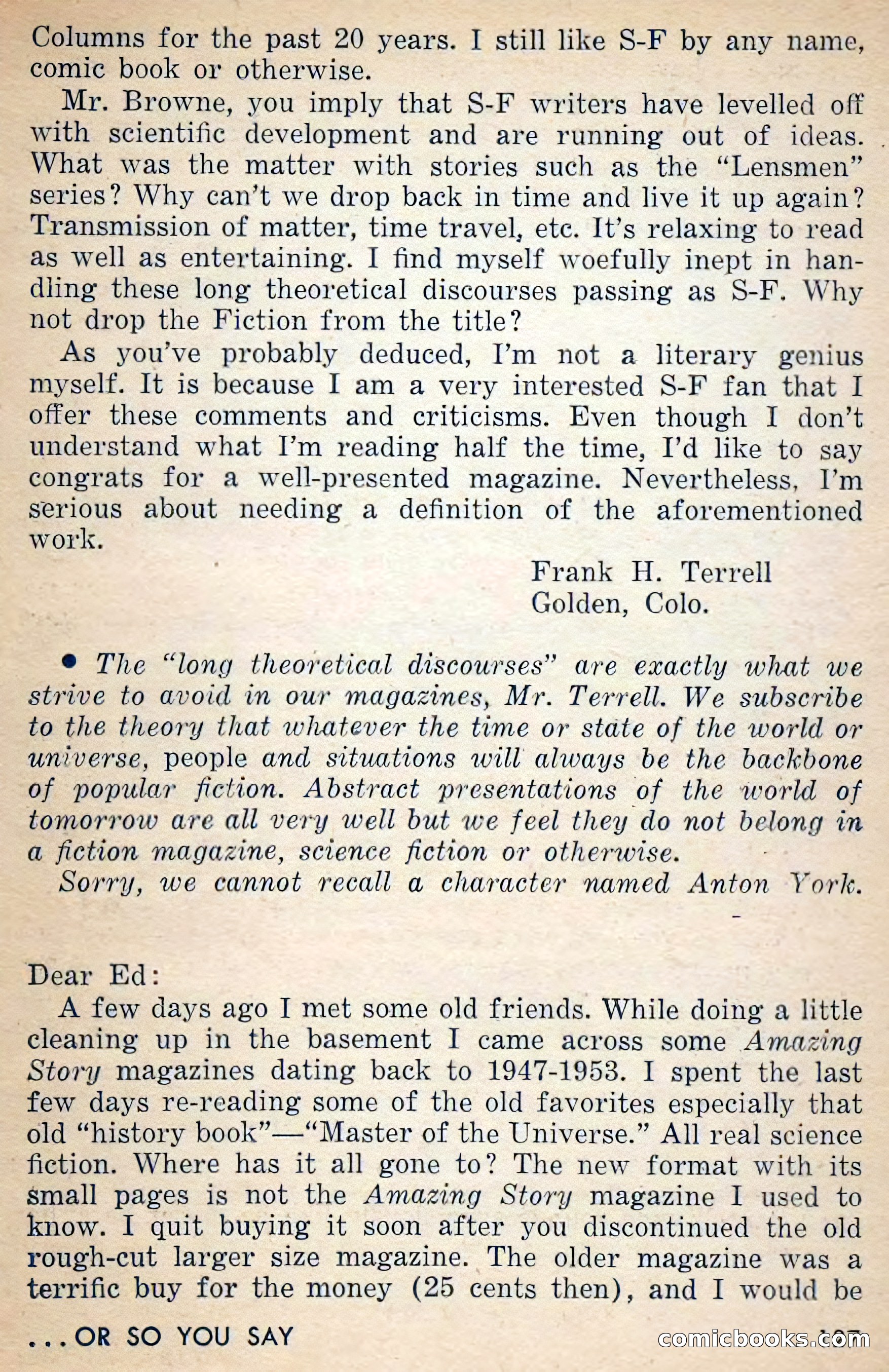 Amazing Stories, March 1956 — page 127 of 130