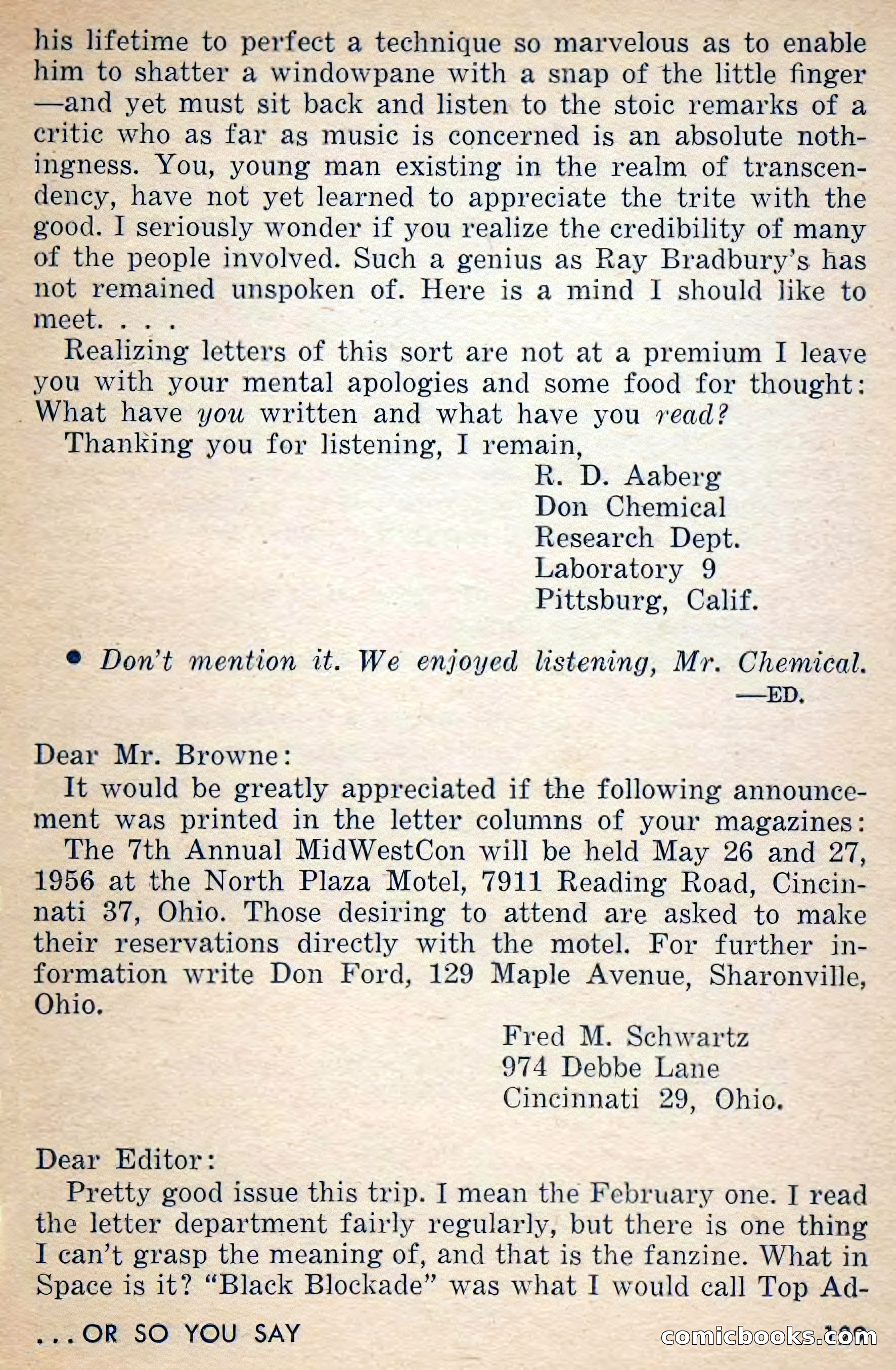 Amazing Stories, March 1956 — page 129 of 130