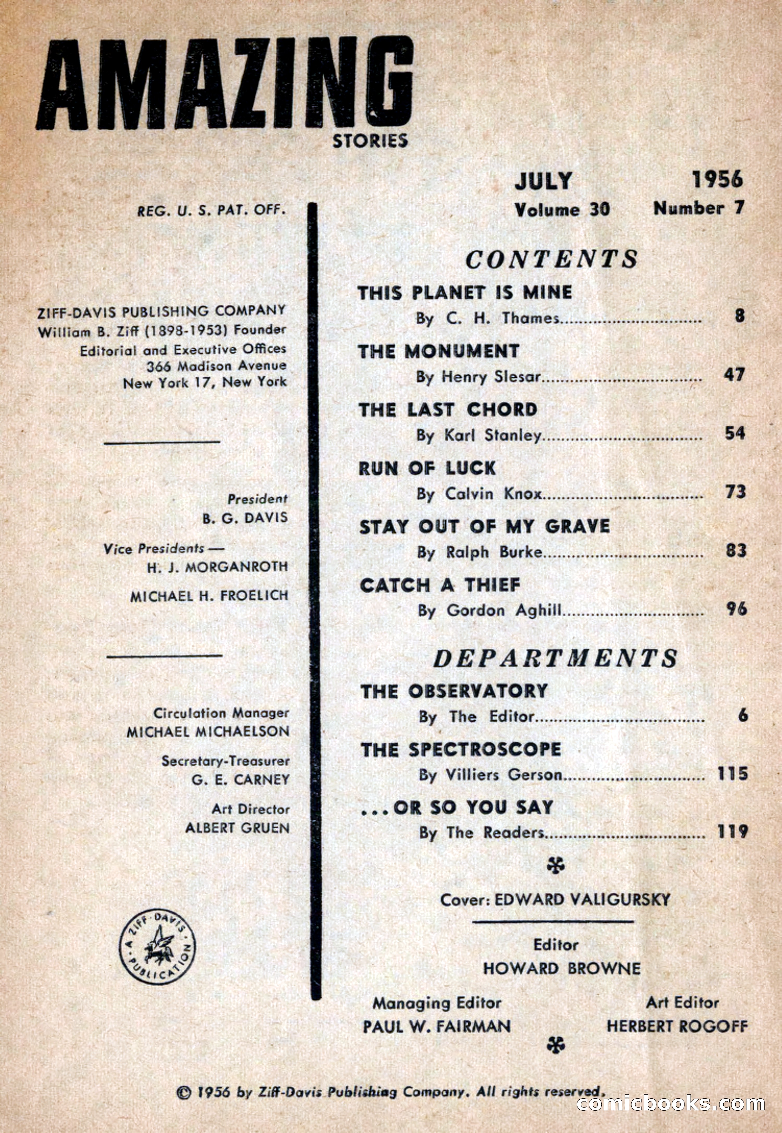 Amazing Stories, July 1956 — page 4 of 132