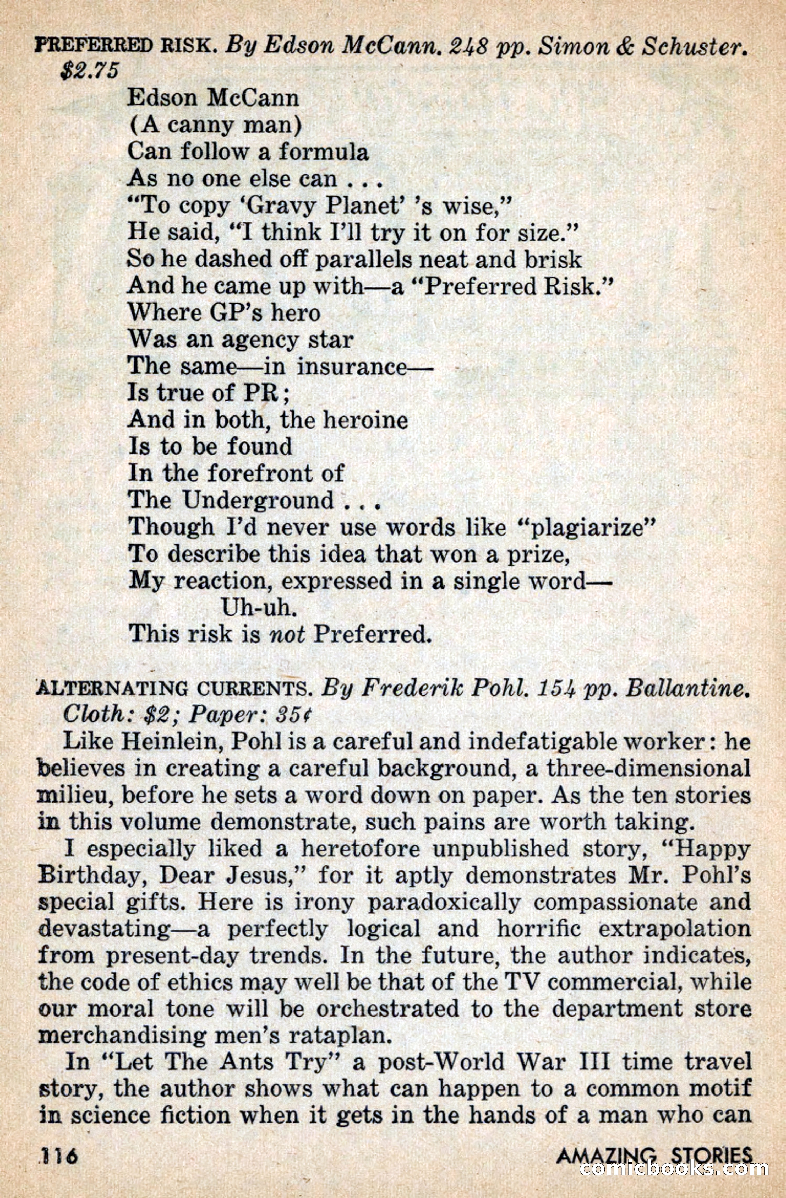 Amazing Stories, July 1956 — page 116 of 132