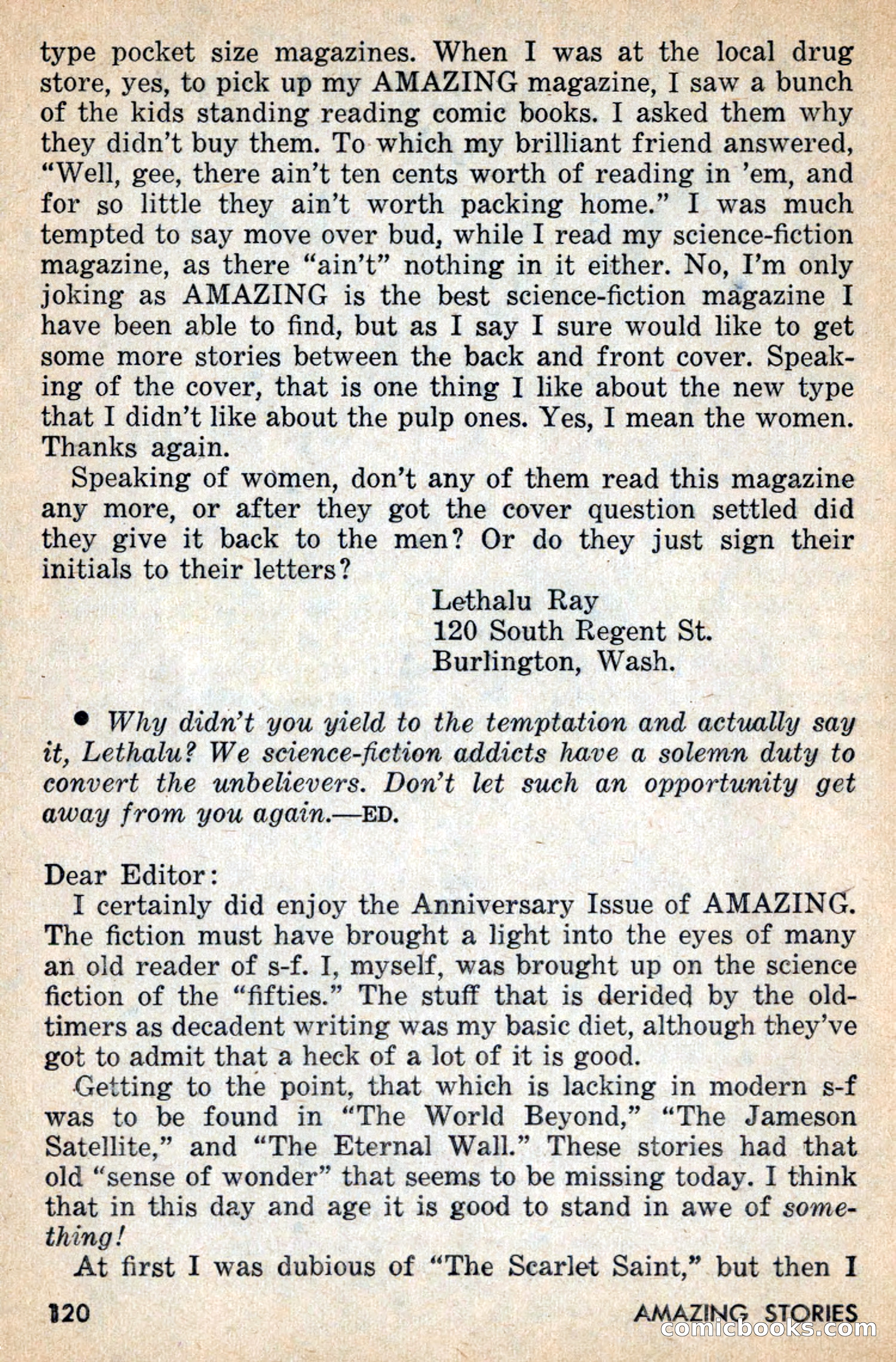 Amazing Stories, July 1956 — page 120 of 132