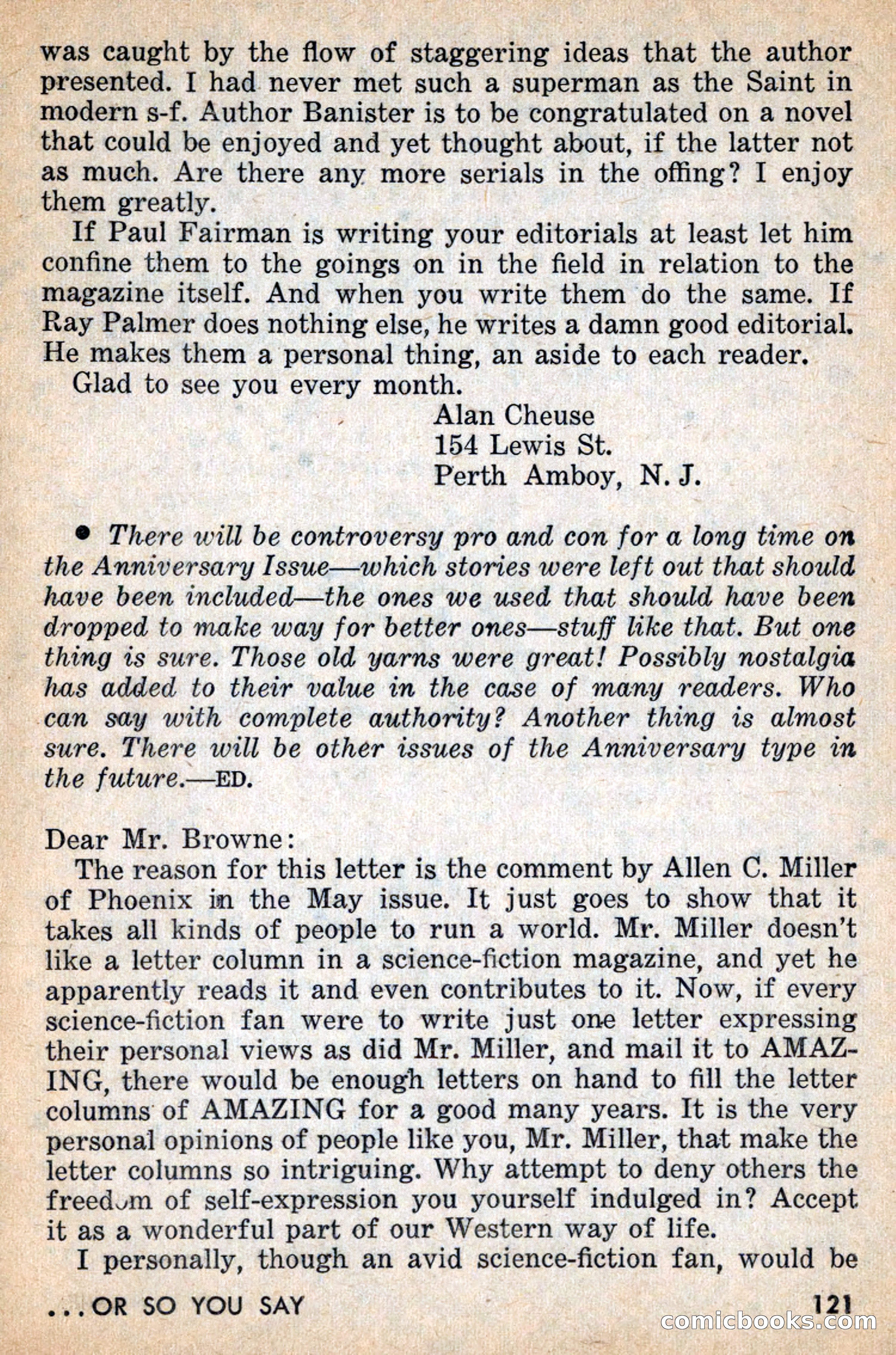Amazing Stories, July 1956 — page 121 of 132