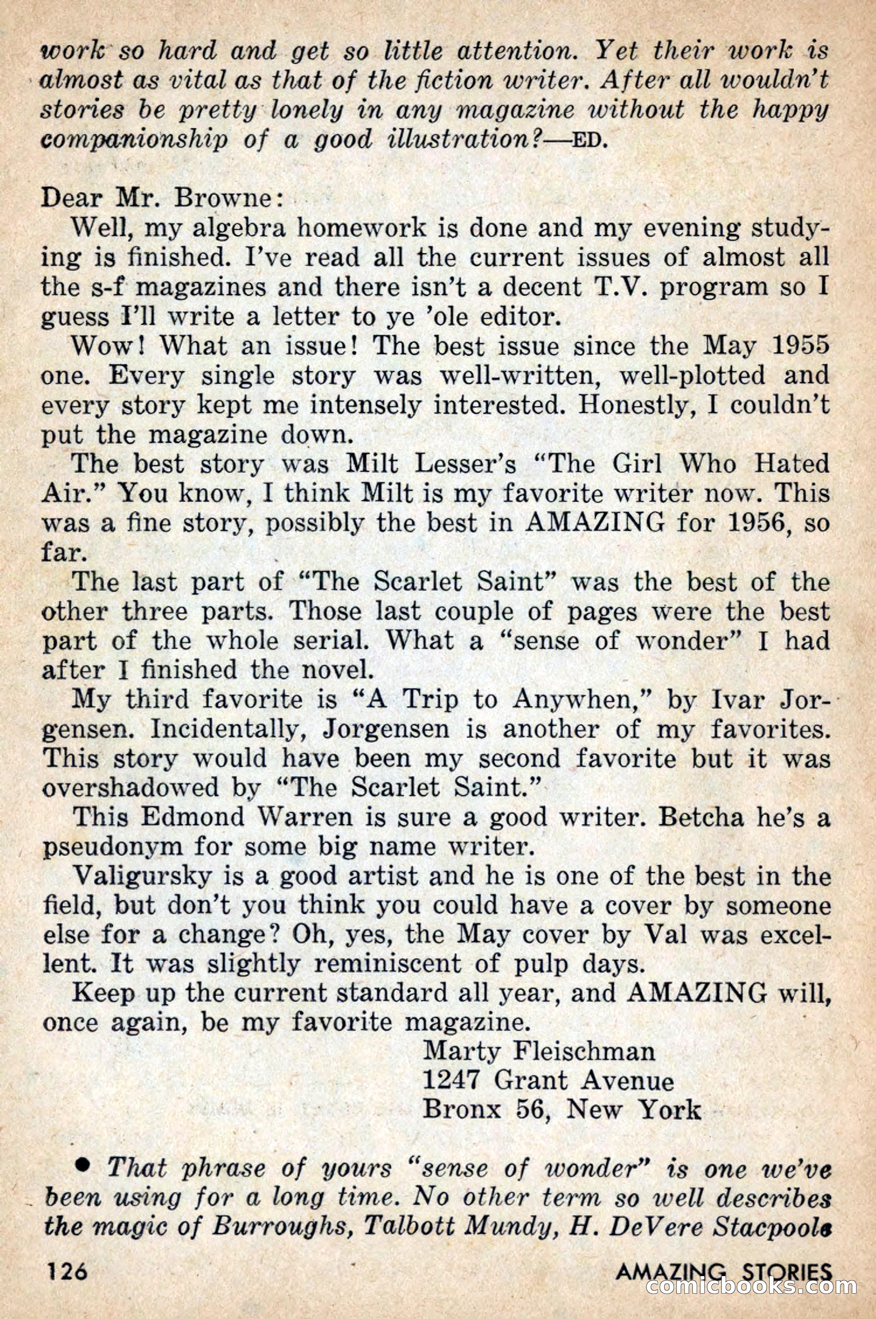Amazing Stories, July 1956 — page 126 of 132