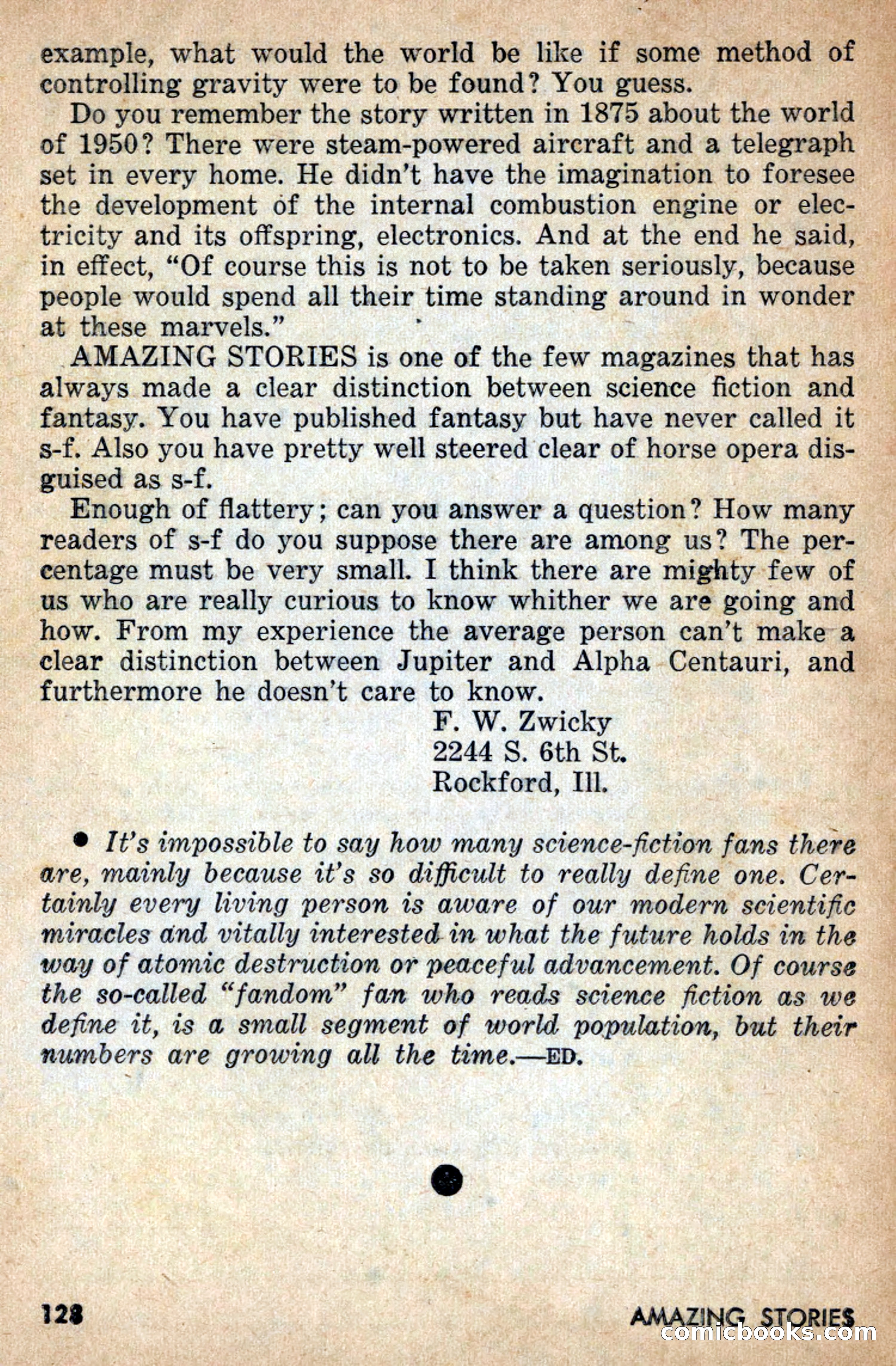 Amazing Stories, July 1956 — page 128 of 132