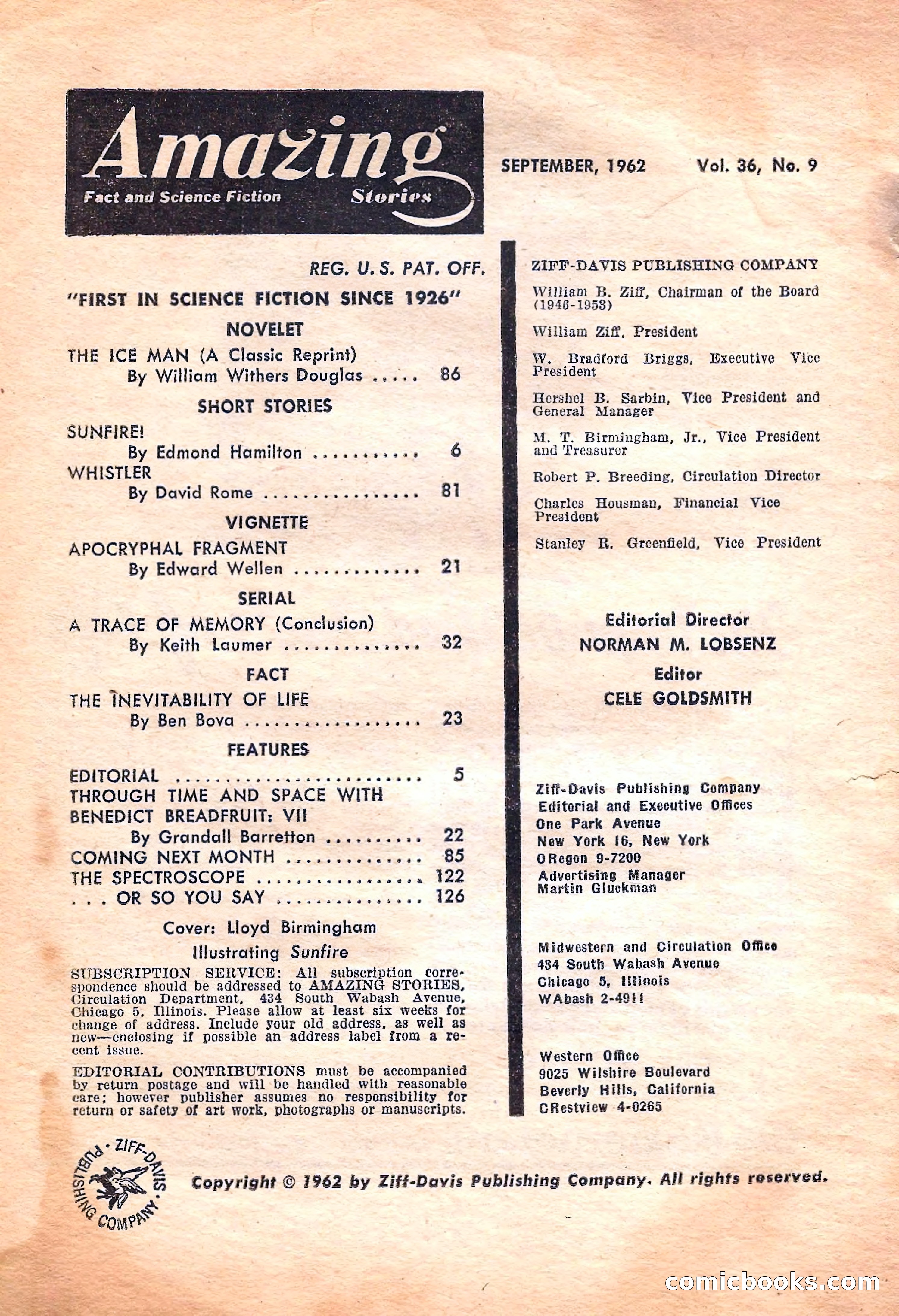 Amazing Stories, September 1962 — page 4 of 132