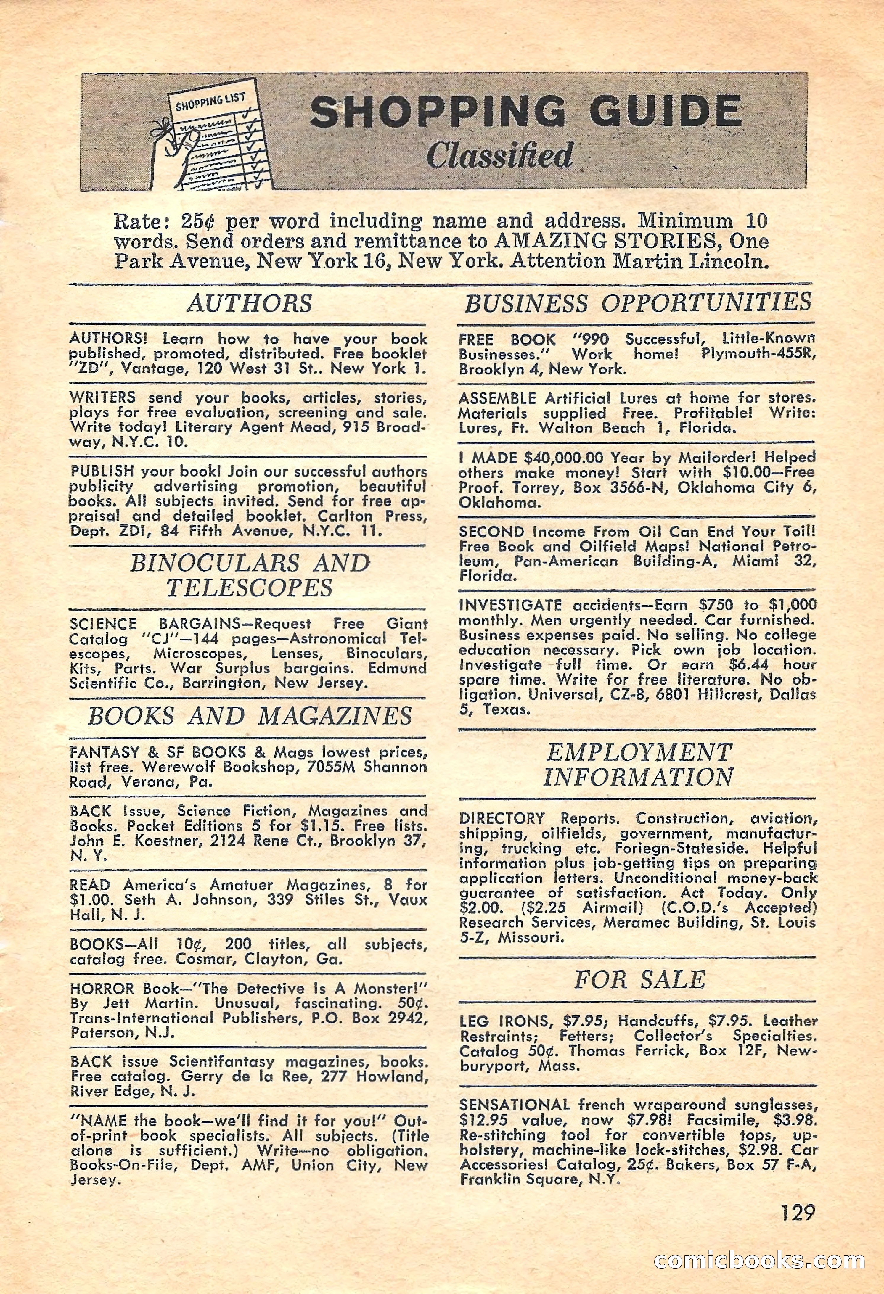 Amazing Stories, September 1962 — page 129 of 132