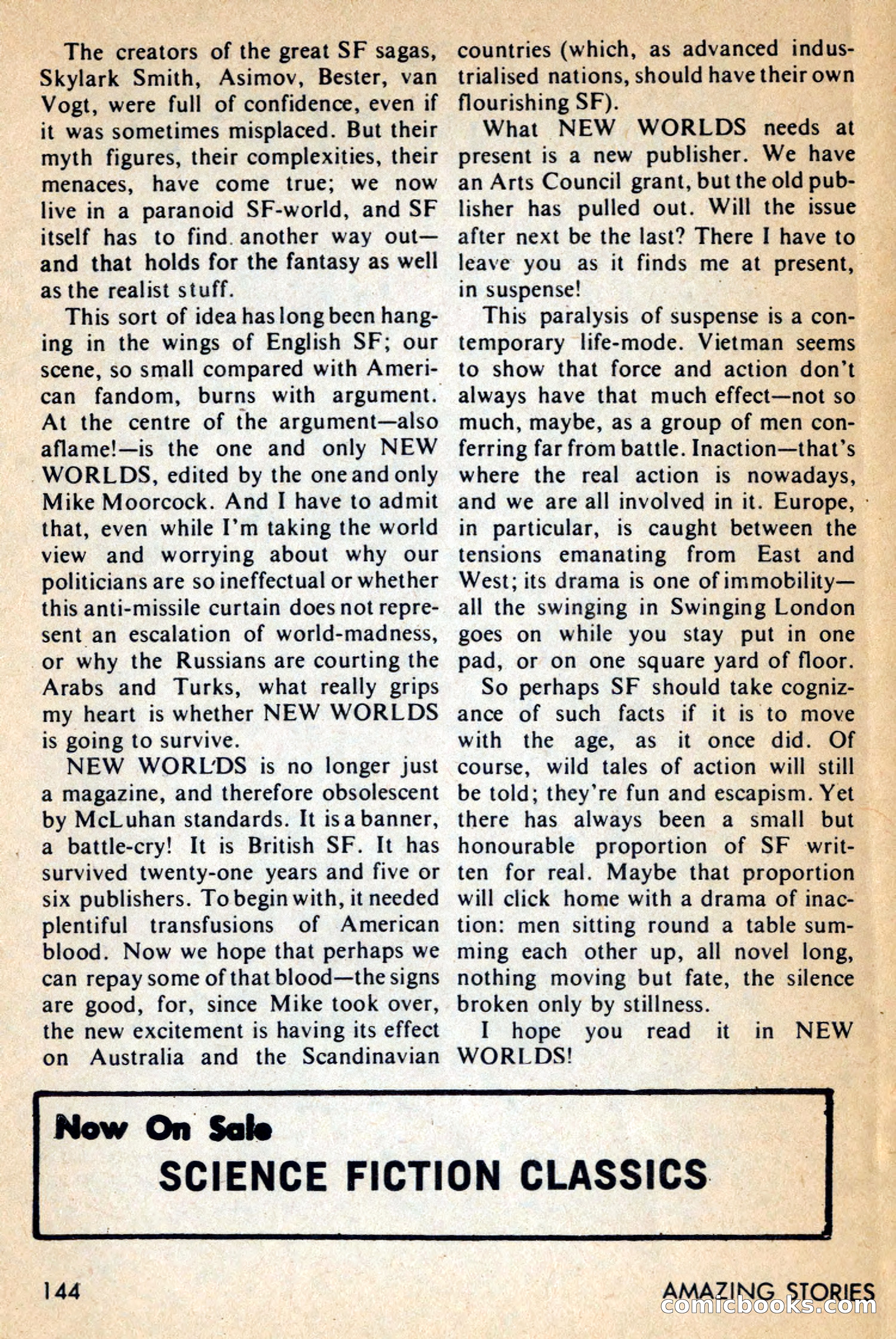 Amazing Stories, February 1968 — page 144 of 148