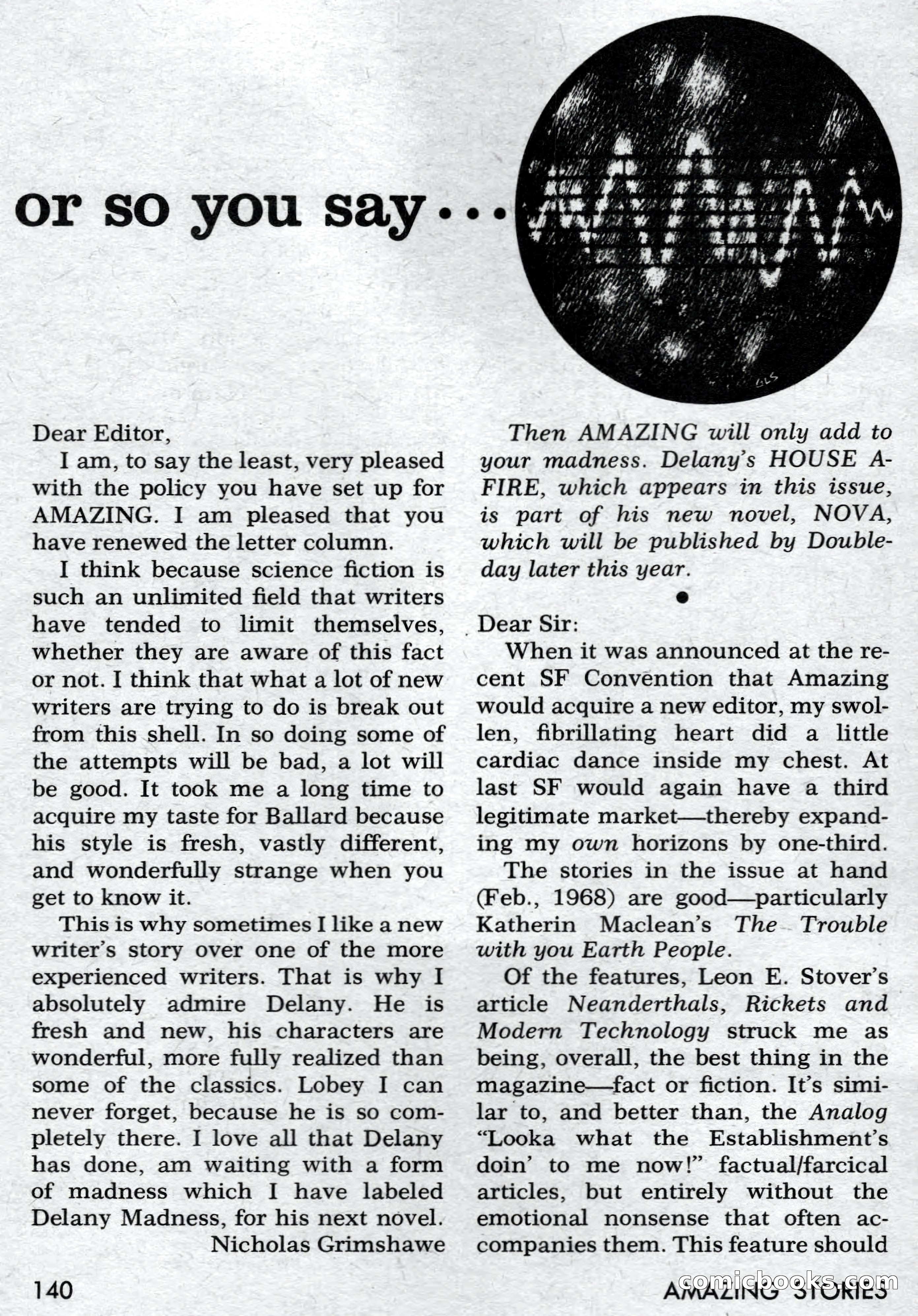 Amazing Stories, July 1968 — page 140 of 148