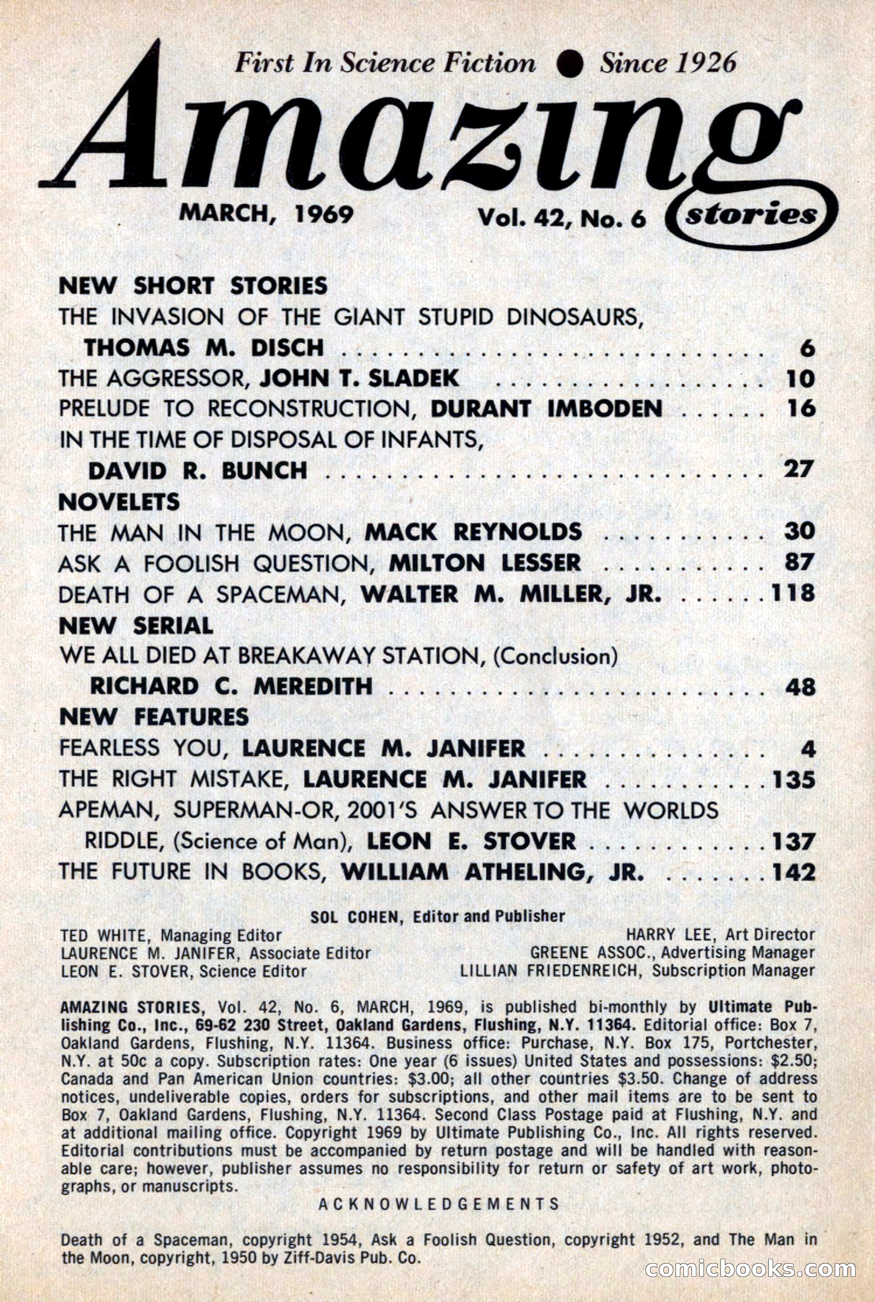 Amazing Stories, March 1969 — page 3 of 148