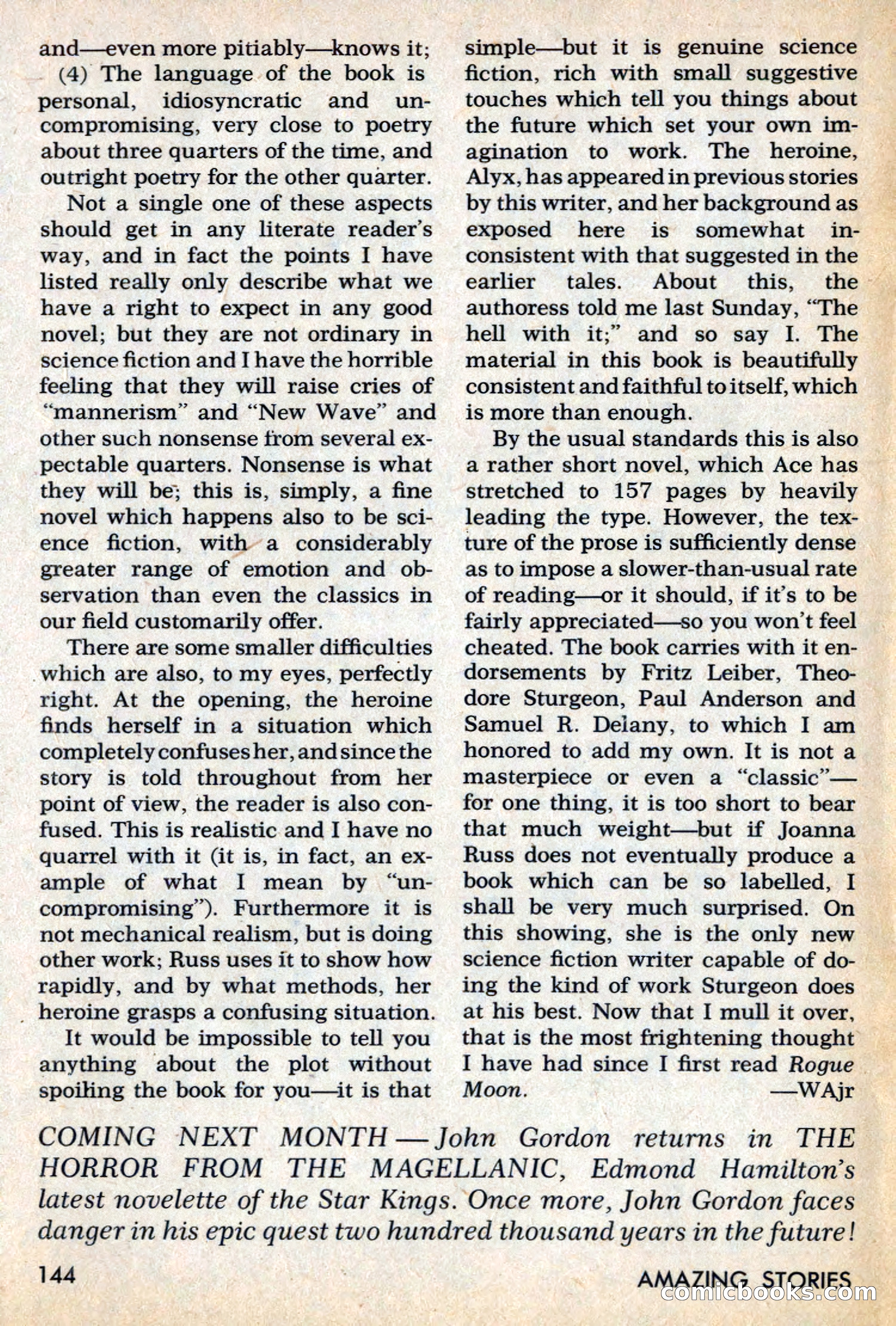 Amazing Stories, March 1969 — page 144 of 148