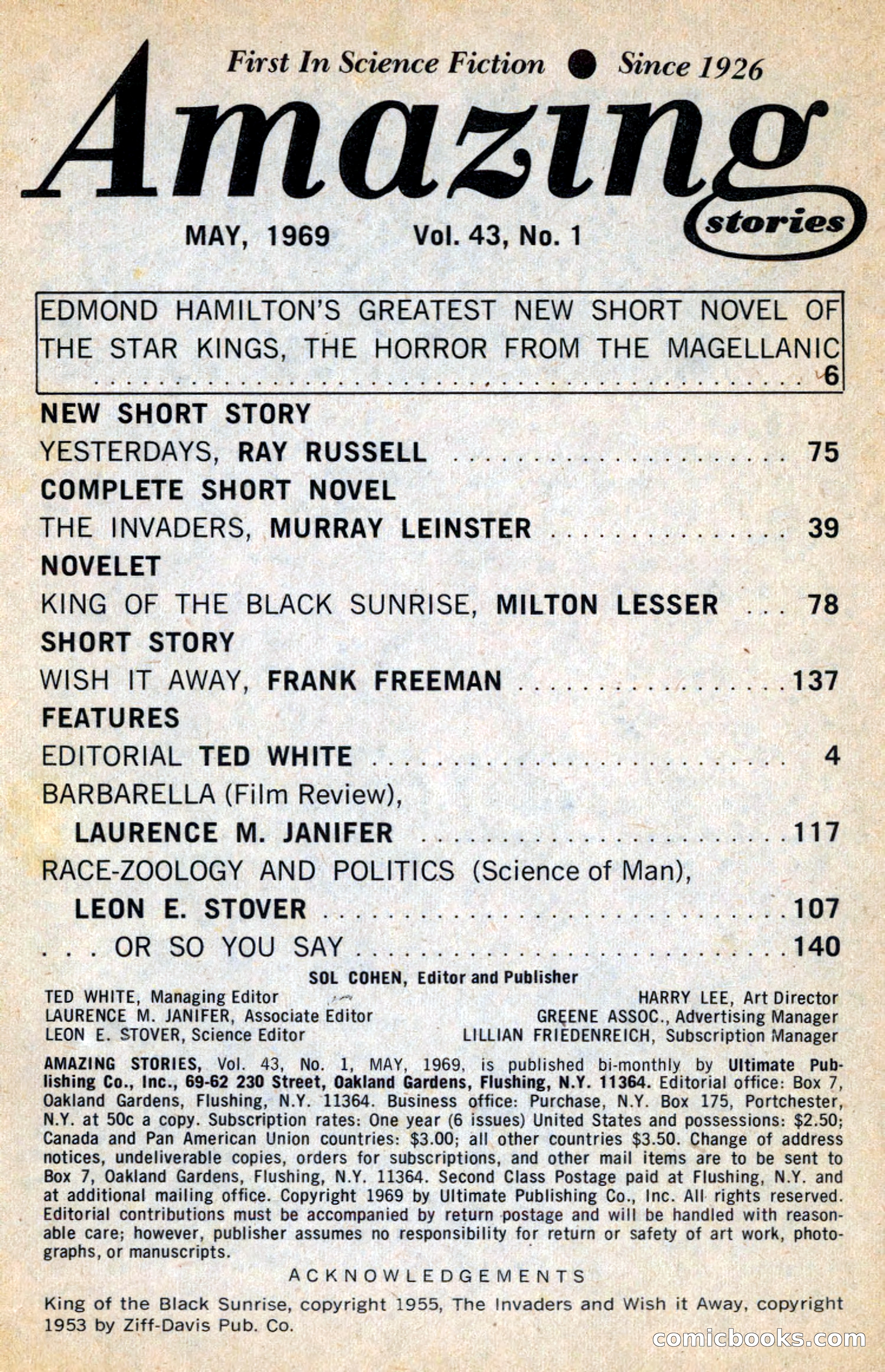 Amazing Stories, May 1969 — page 3 of 148