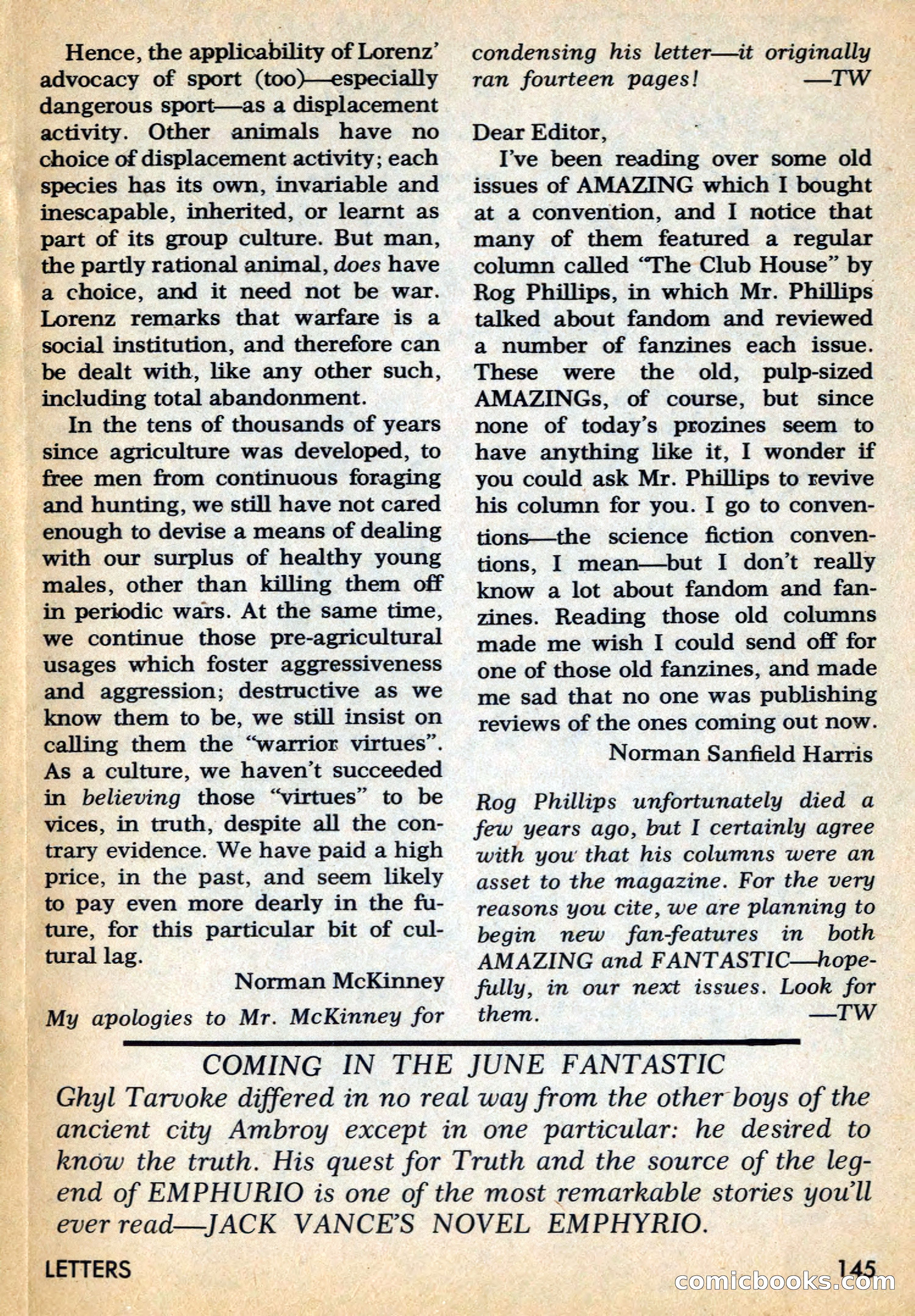 Amazing Stories, May 1969 — page 145 of 148