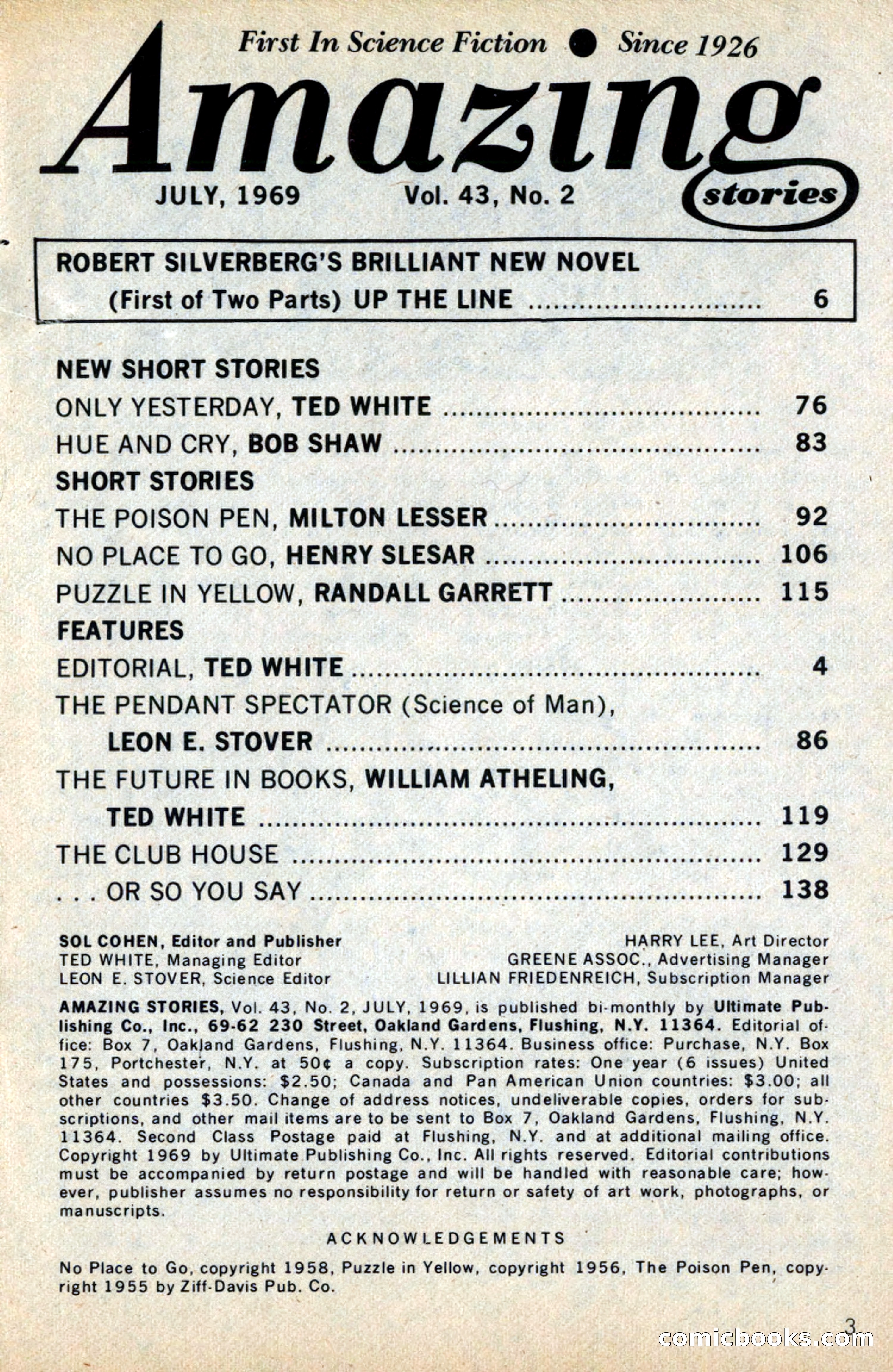 Amazing Stories, July 1969 — page 3 of 148