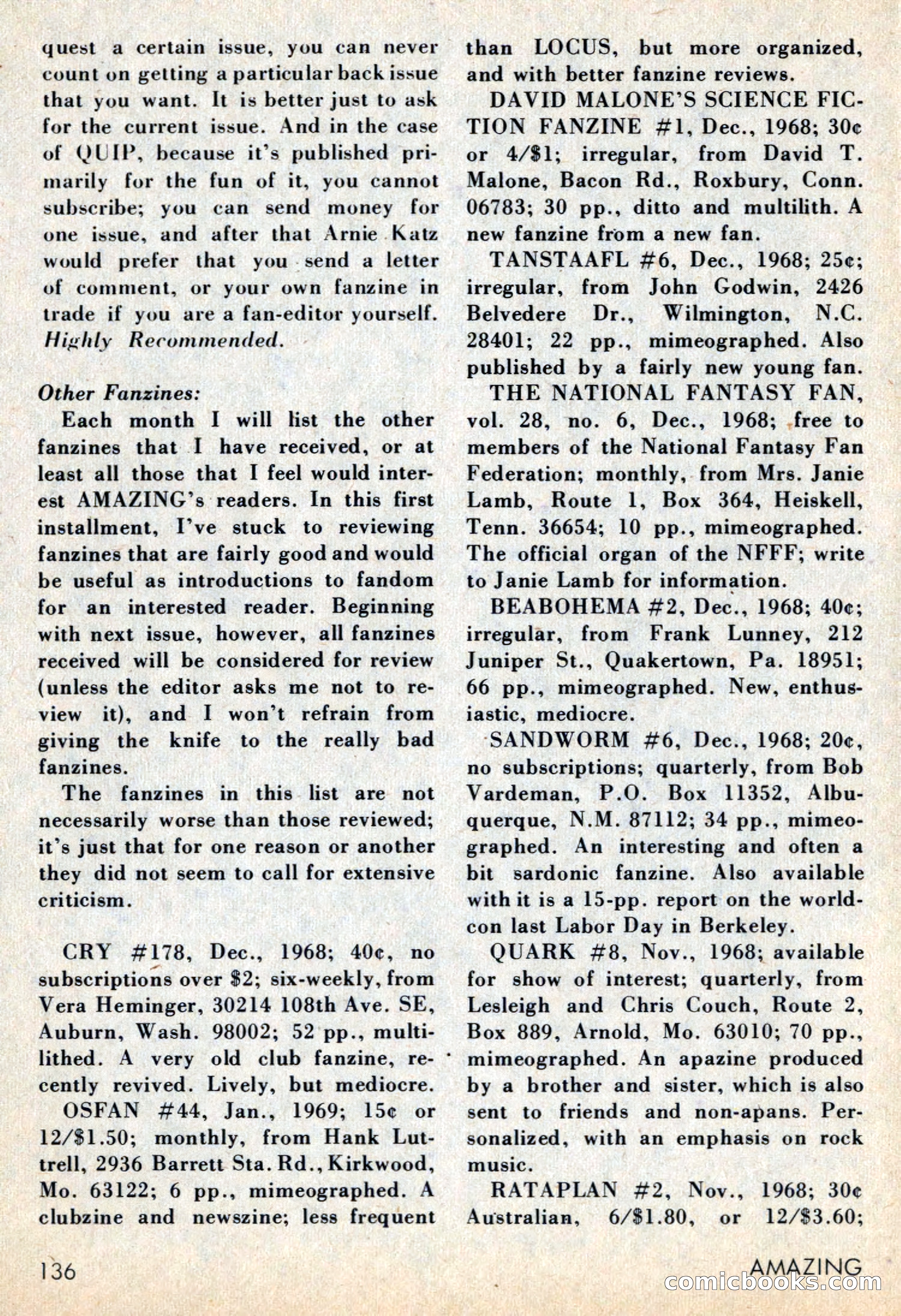 Amazing Stories, July 1969 — page 136 of 148
