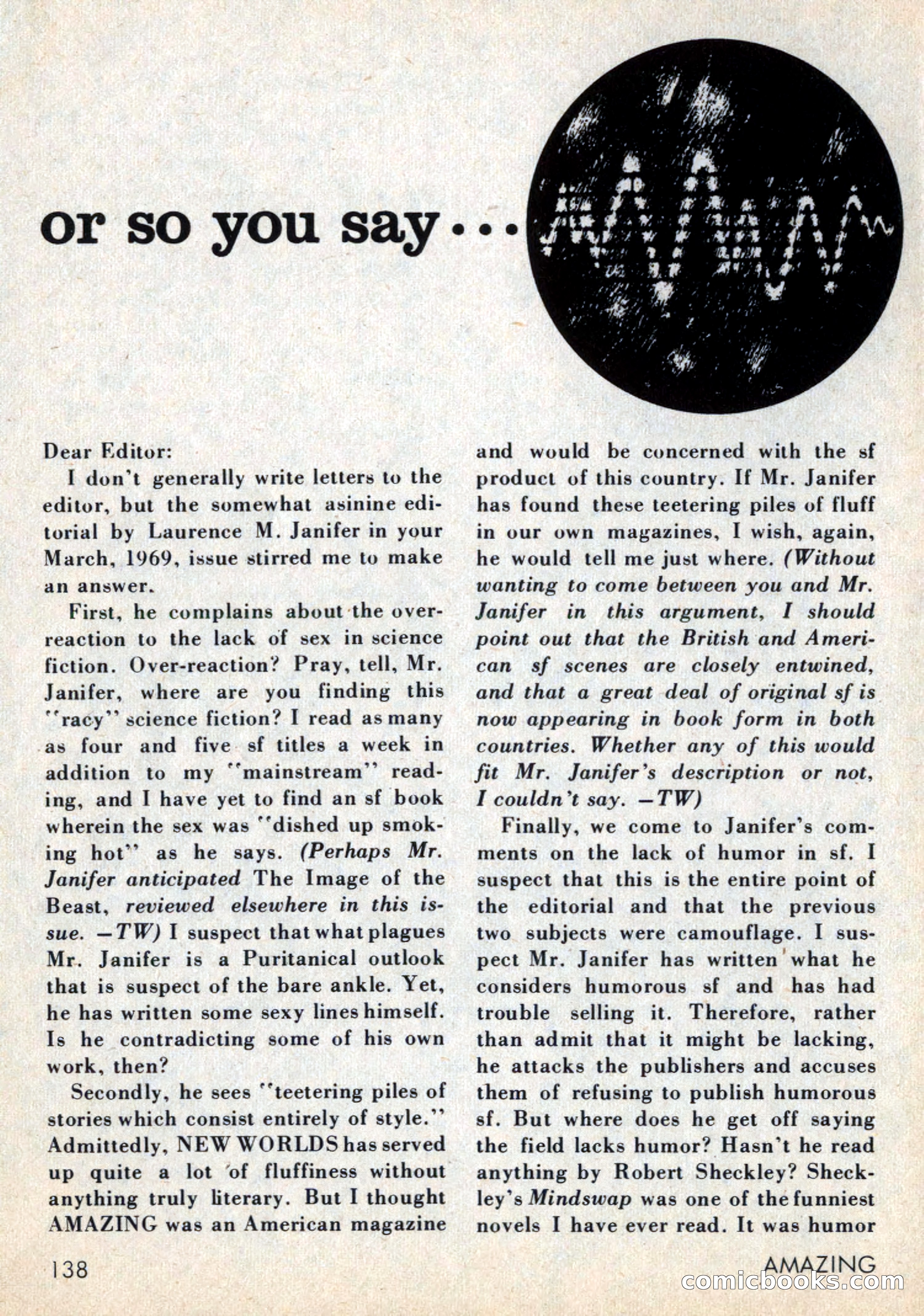 Amazing Stories, July 1969 — page 138 of 148