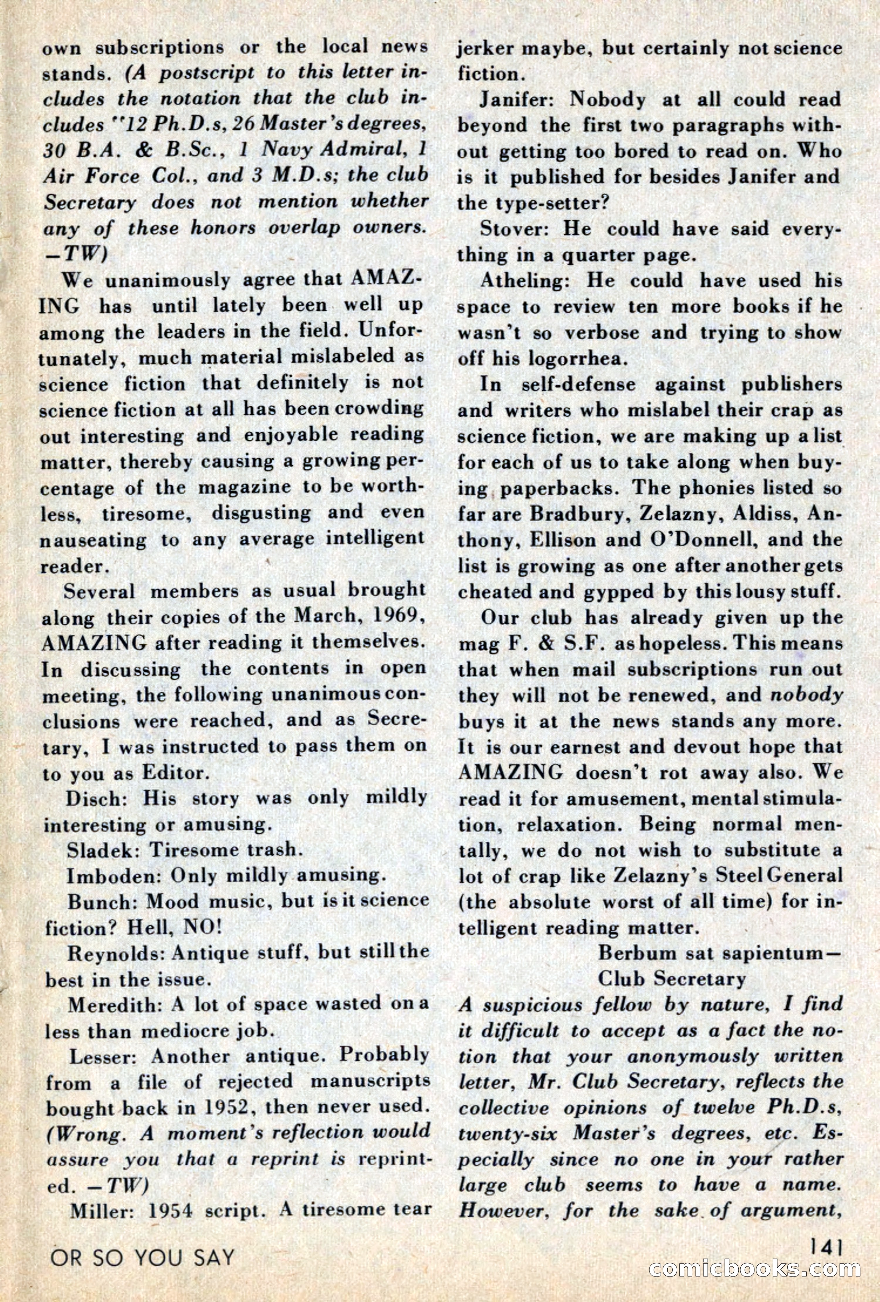 Amazing Stories, July 1969 — page 141 of 148