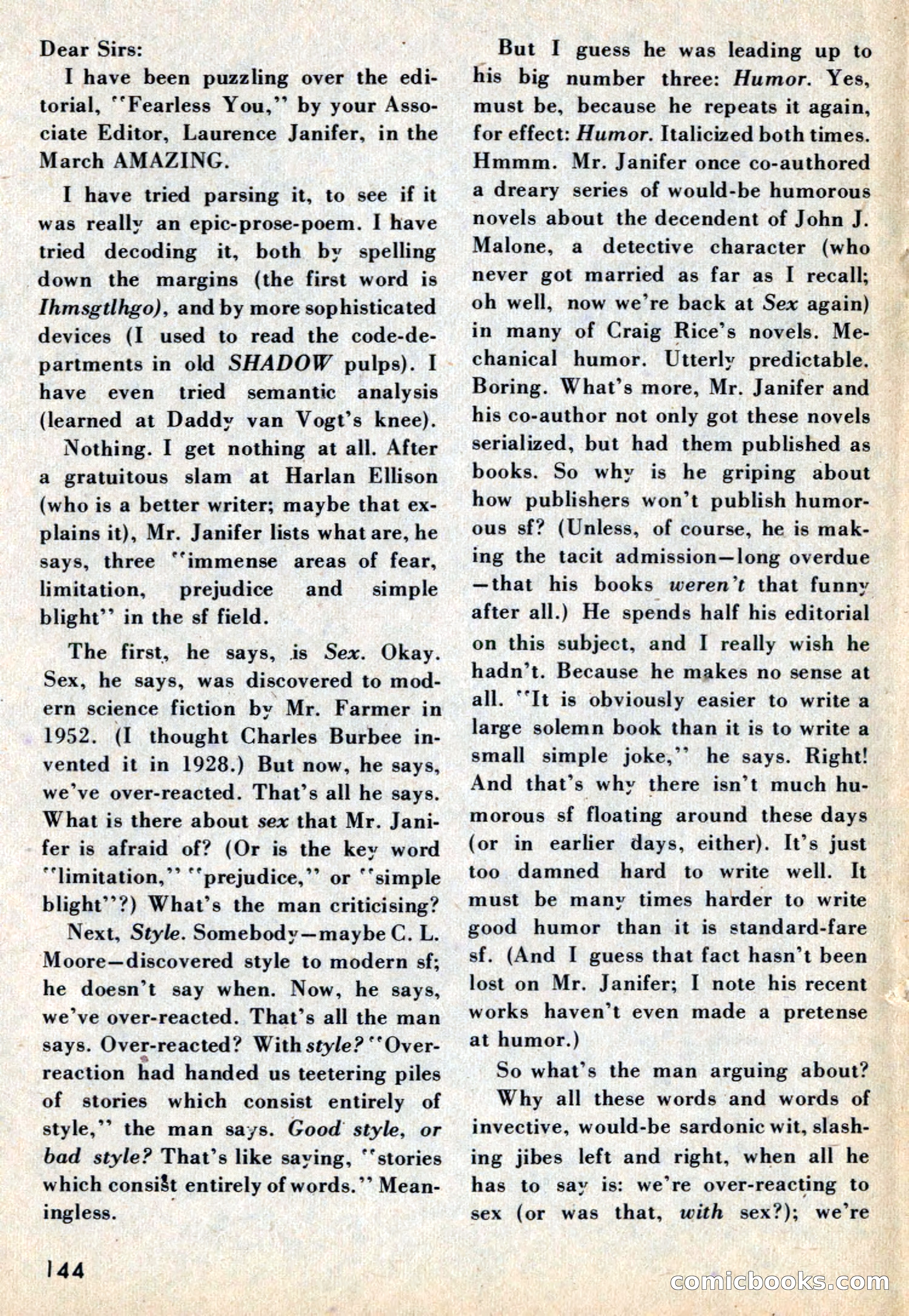 Amazing Stories, July 1969 — page 144 of 148