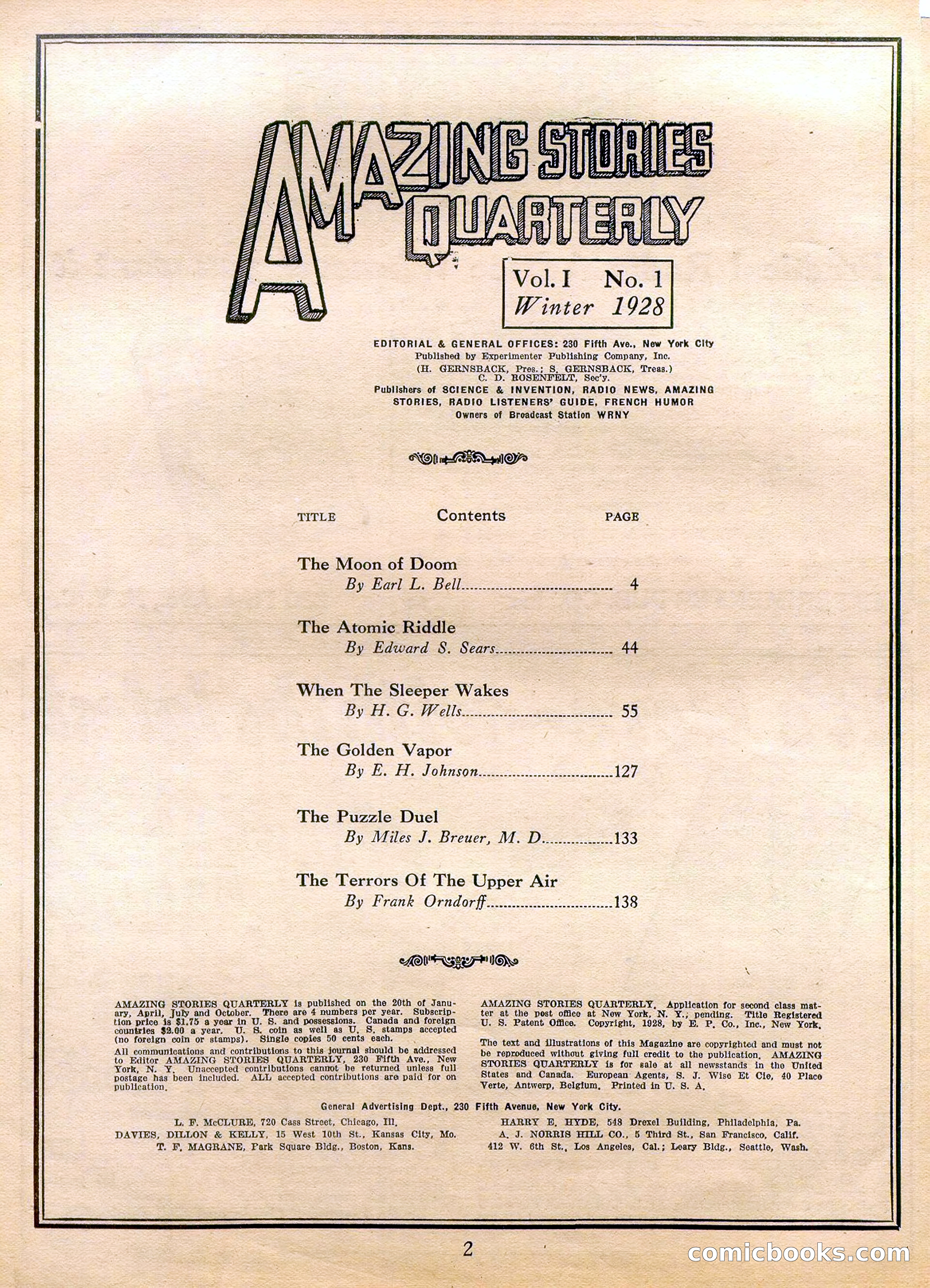 Amazing Stories Quarterly, Winter 1928 — page 4 of 148
