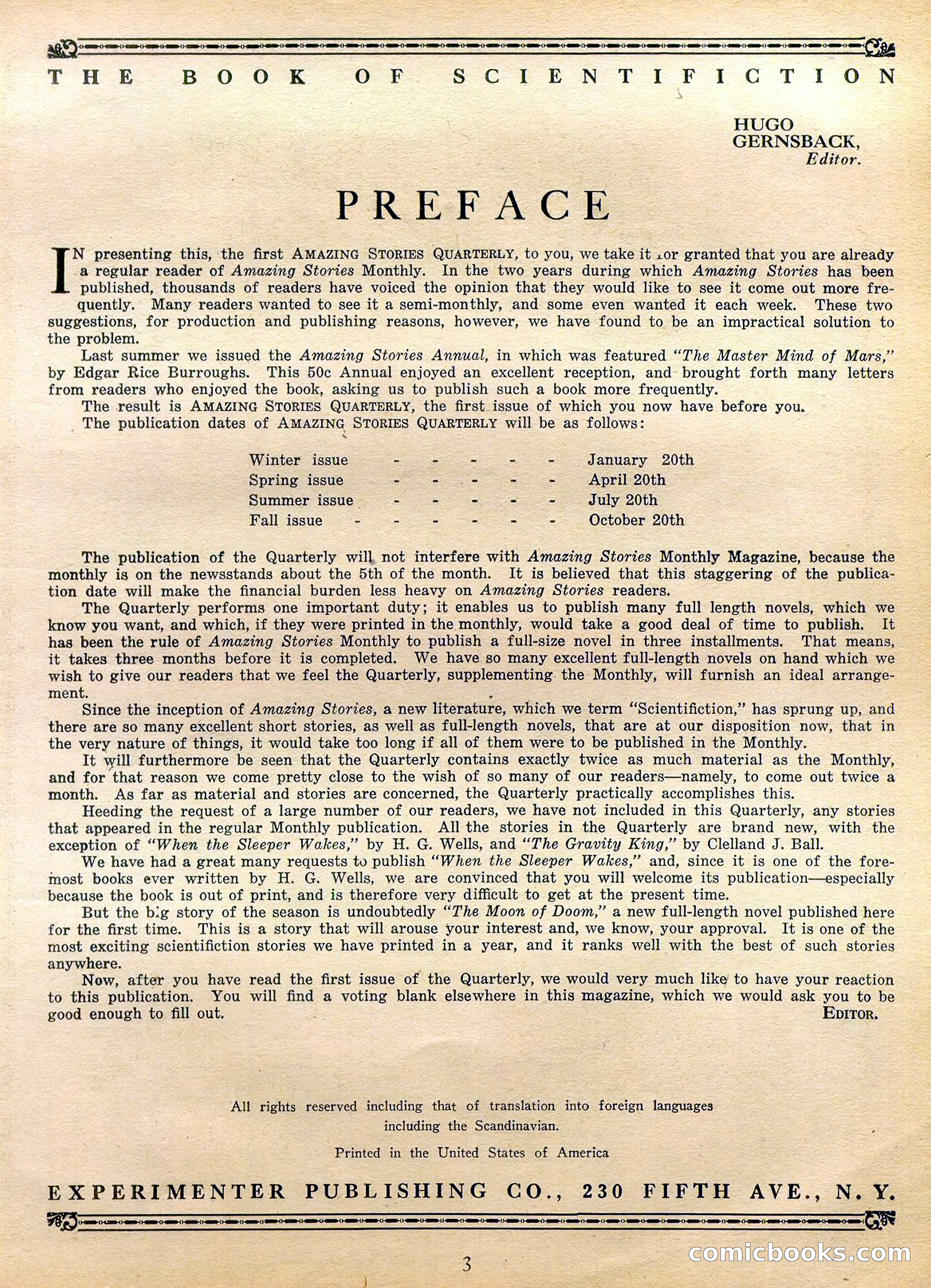 Amazing Stories Quarterly, Winter 1928 — page 5 of 148