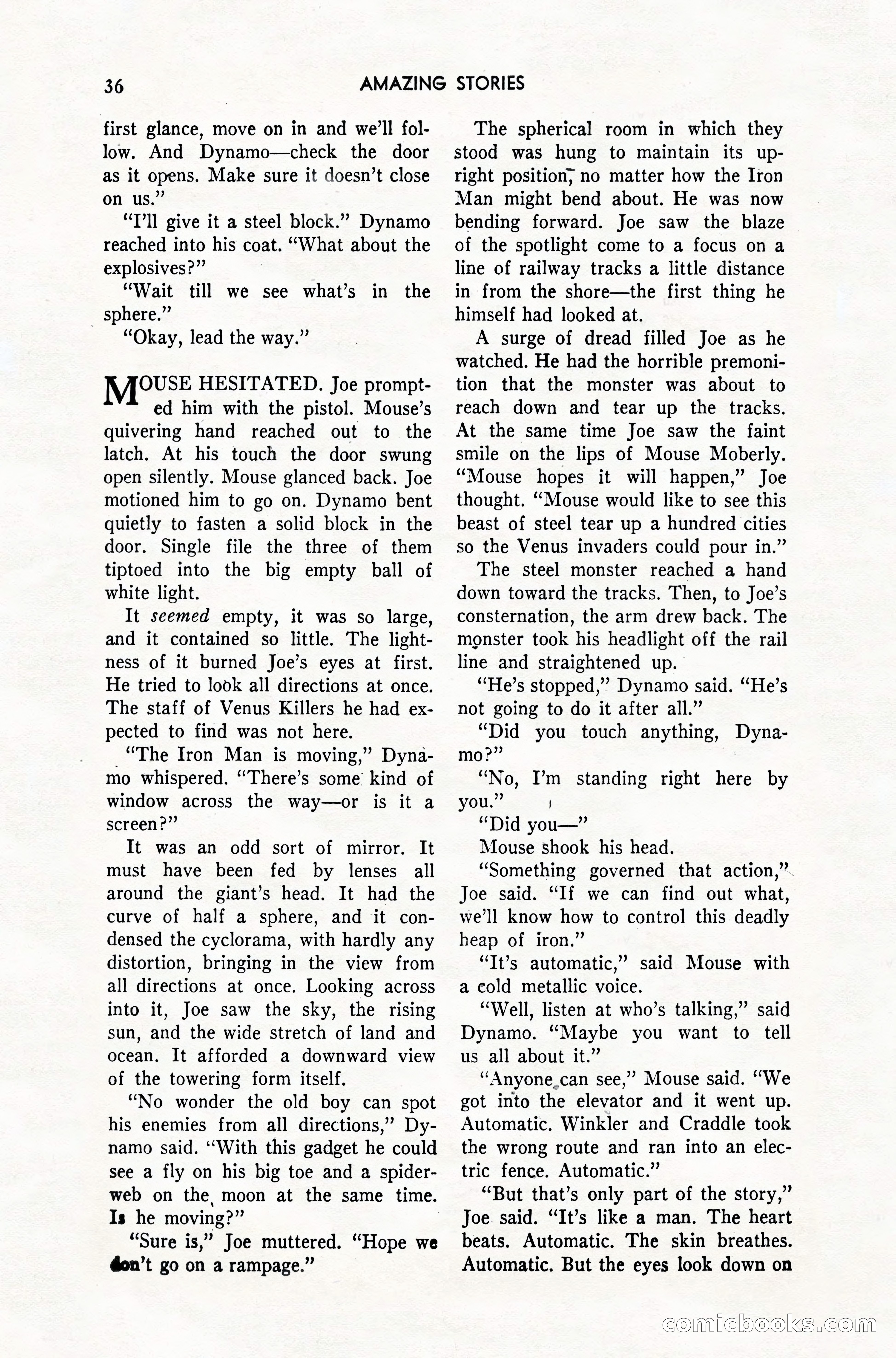 Amazing Stories, February 1952 — page 36 of 164