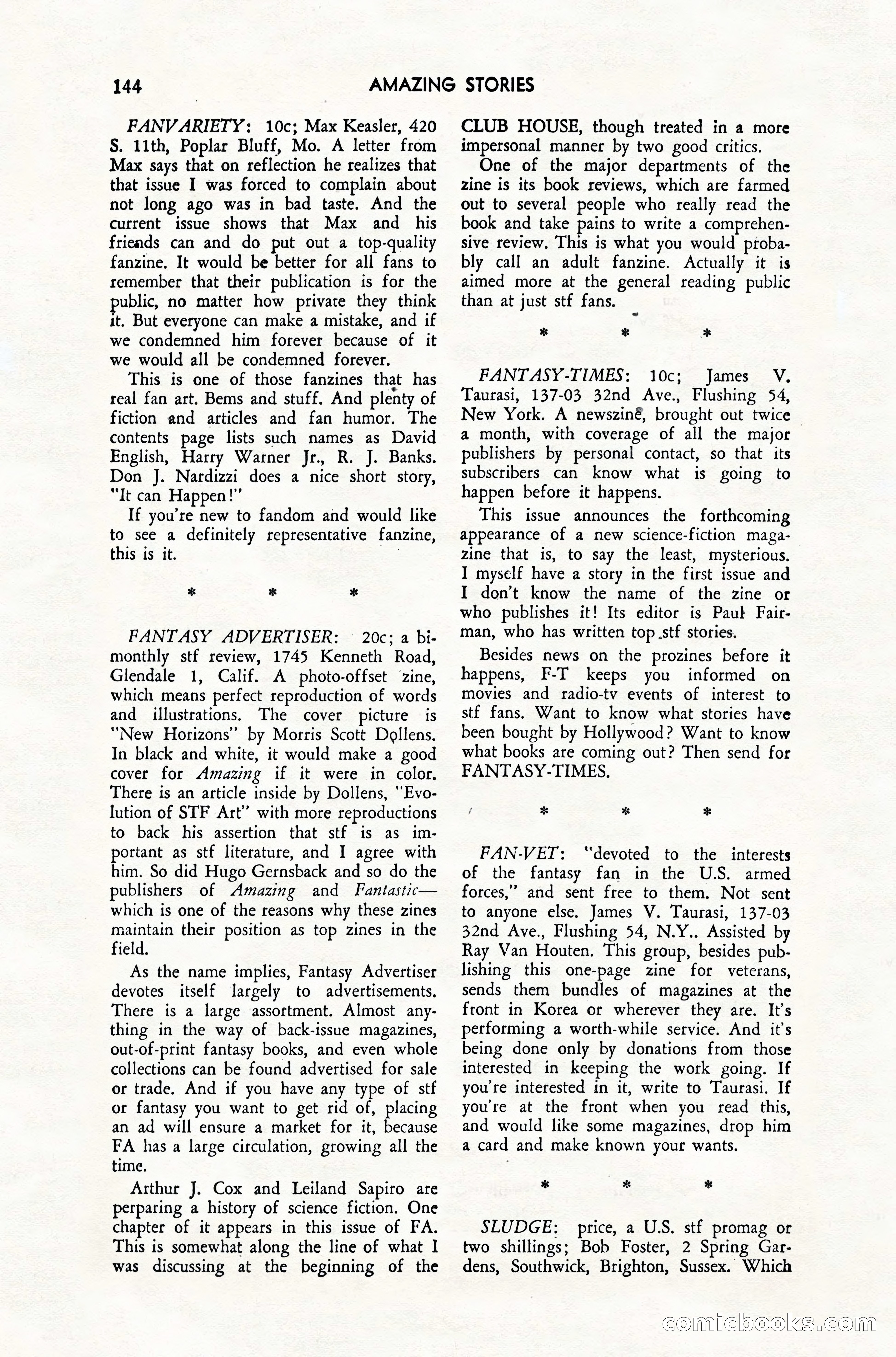 Amazing Stories, February 1952 — page 144 of 164