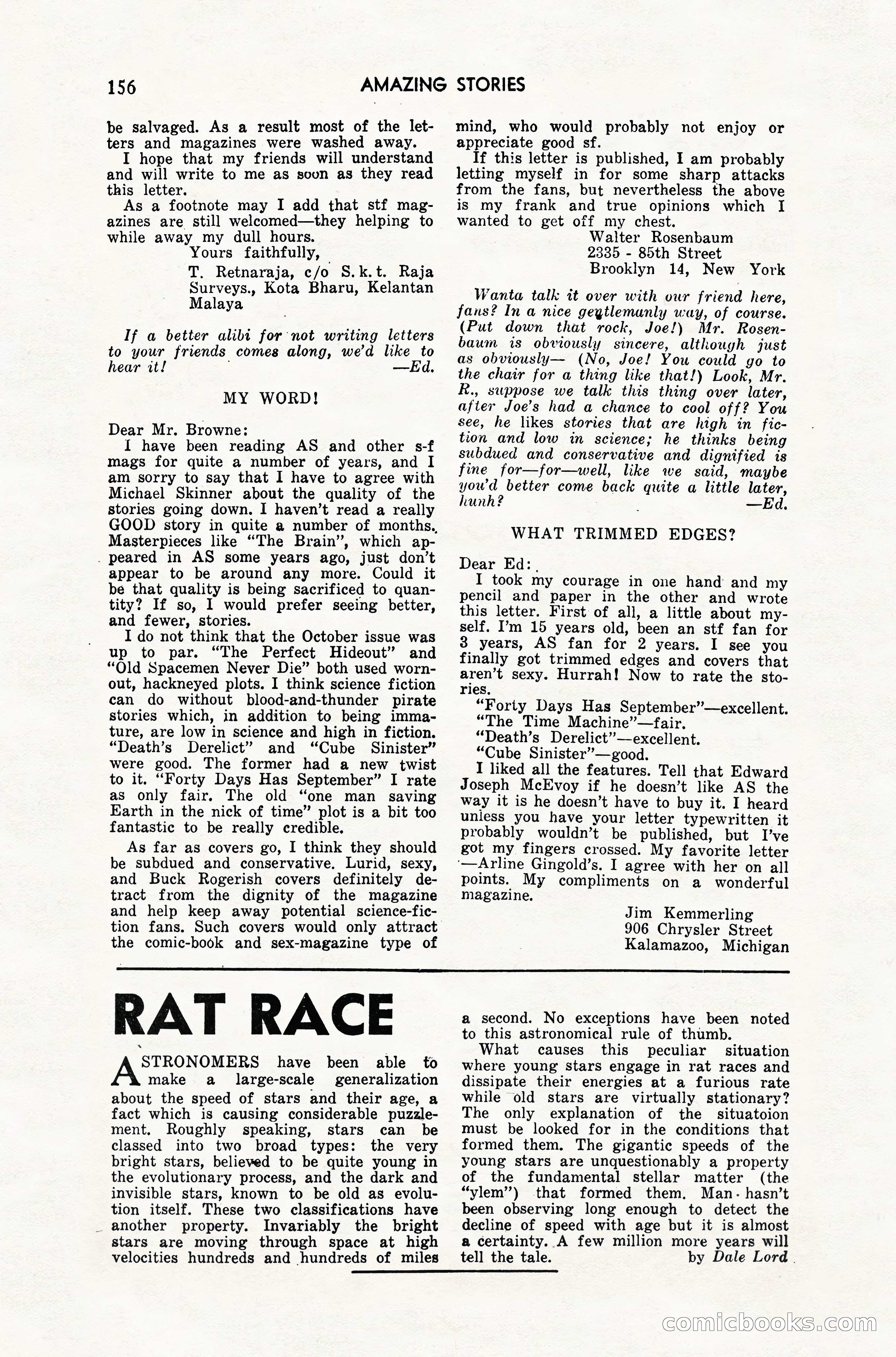 Amazing Stories, February 1952 — page 156 of 164